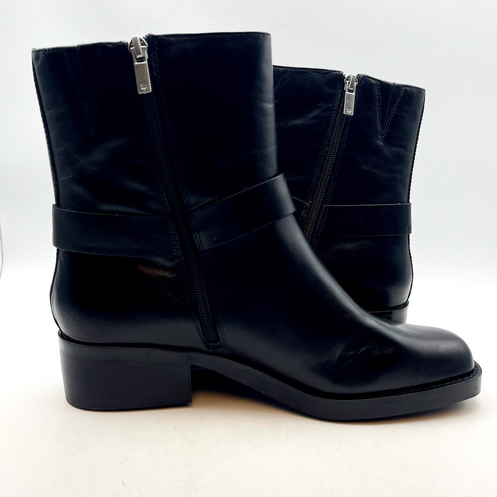 Lucky Brand Womens Kamany Ankle Boots Size 11 Black Braided Leather Booties NWOB
