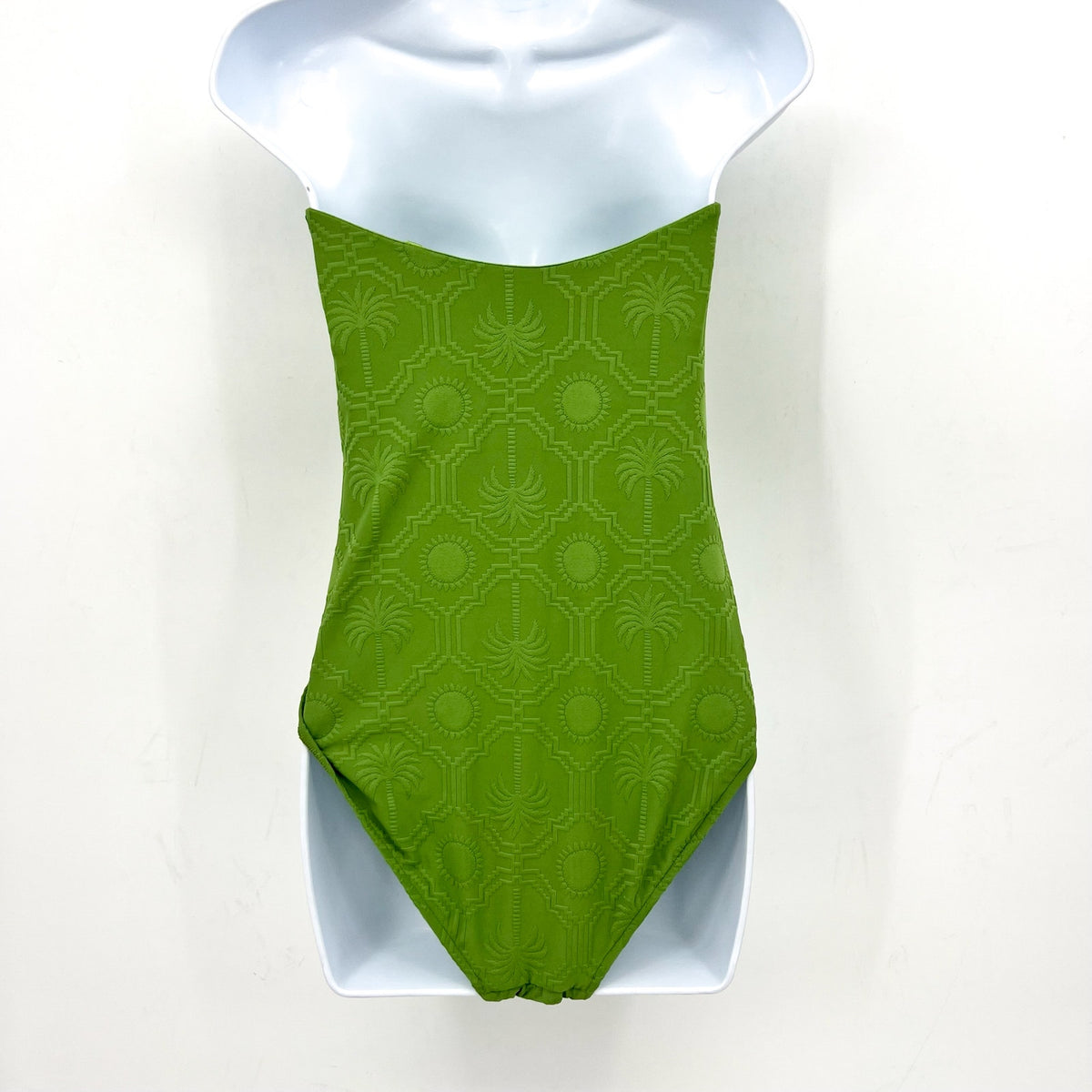 SEAFOLLY Oasis Bandeau One Piece Swimsuit Size 10 DD Sage Green Underwire NWT