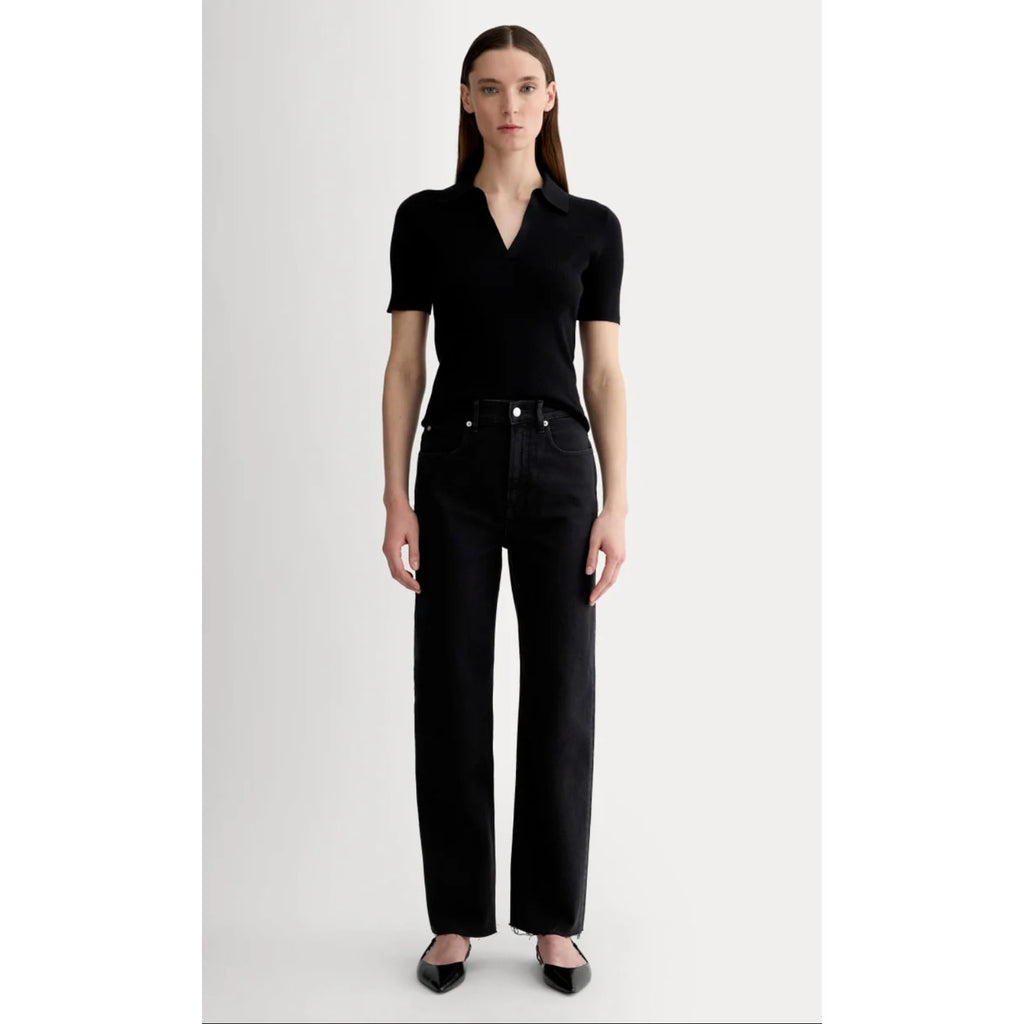 EVERLANE Womens The Way-High Jeans 33x30 US 16 Black Coal Straight Leg NWT