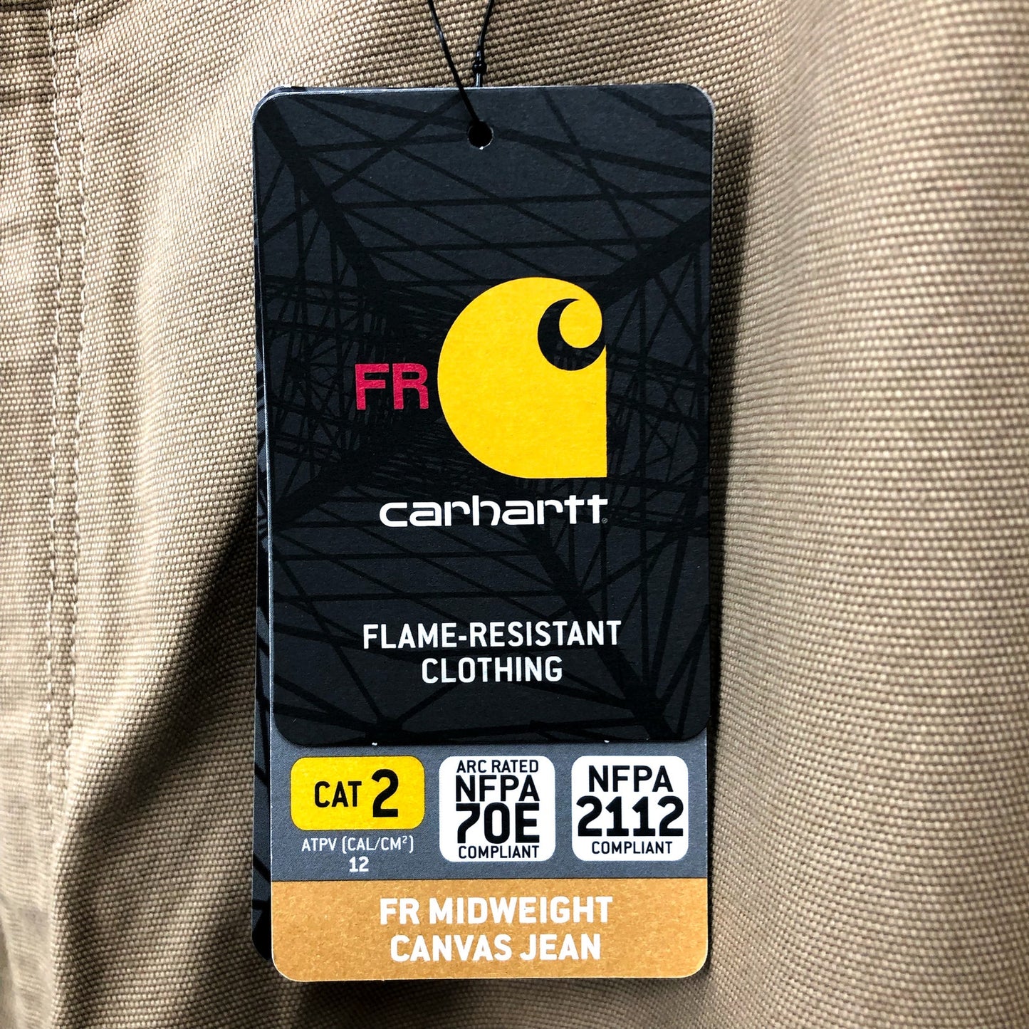 CARHARTT Men's FR Midweight Loose Fit Canvas Pants 50x32 Tan Golden Khaki NWT