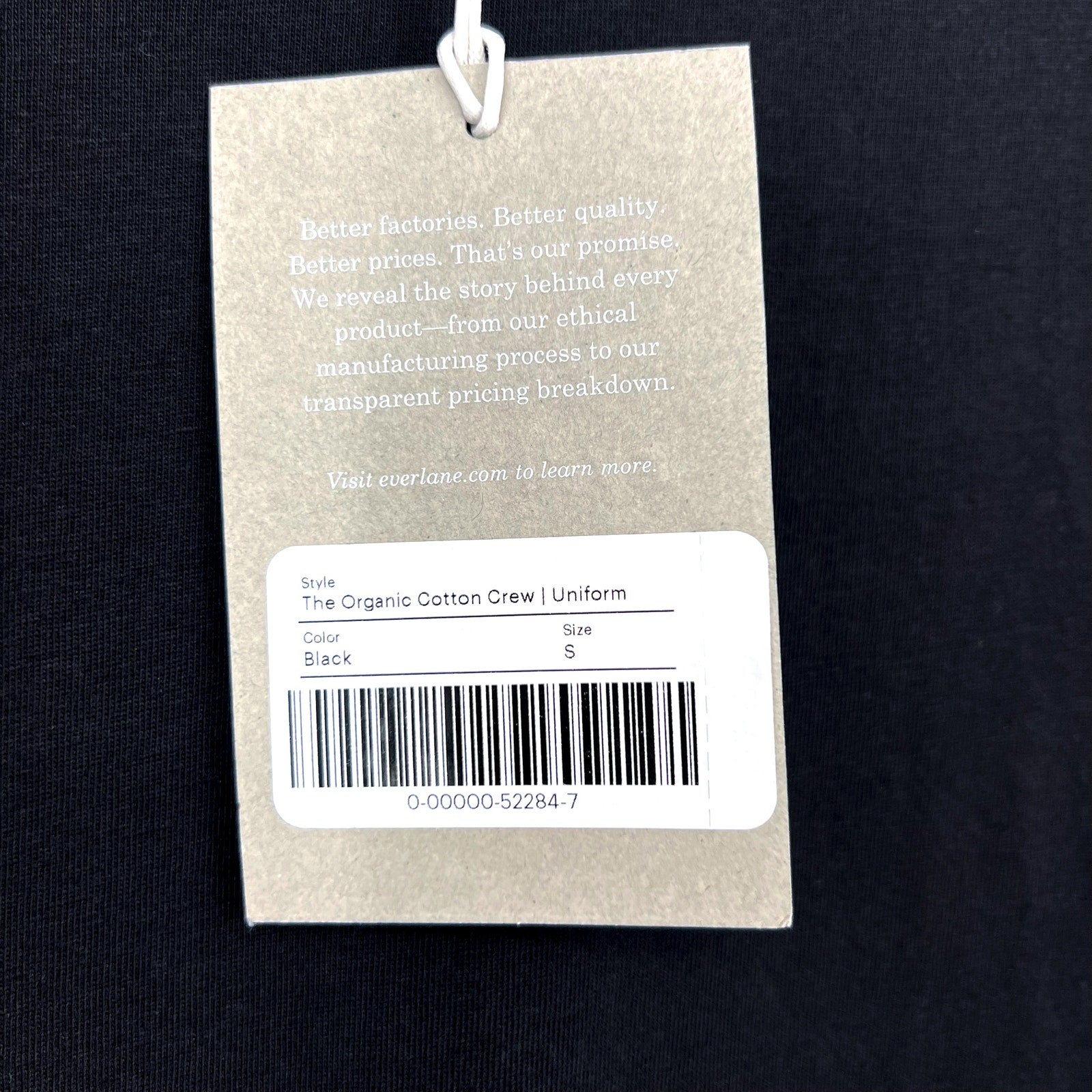 EVERLANE Men's Uniform The Organic Cotton Crew Small Black Short Sleeve NWT