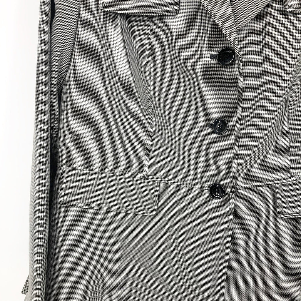 Le Suit Womens Flap-Pocket Contrast Suit Jacket Size 18 Grey Pattern Blazer NWT
