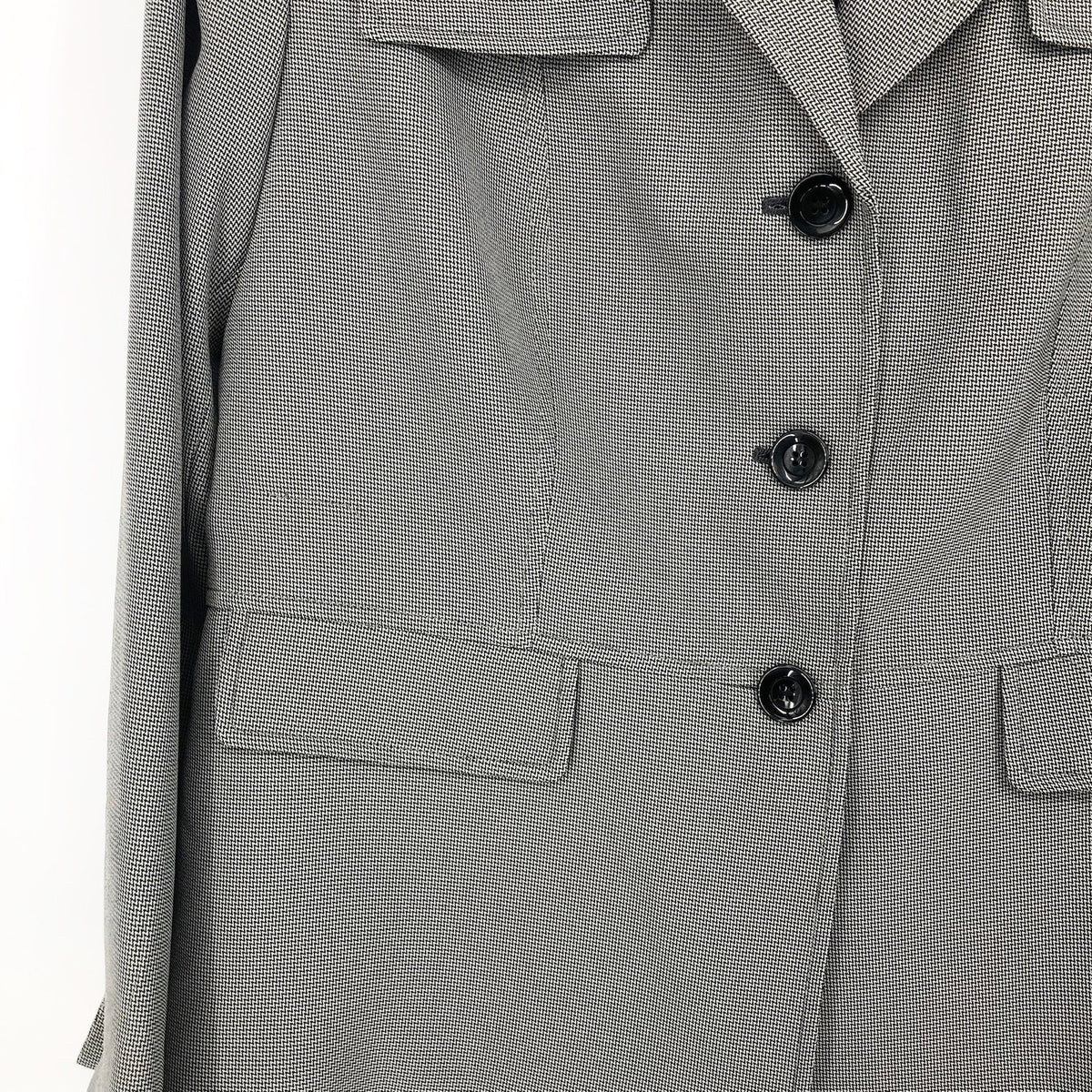 Le Suit Womens Flap-Pocket Contrast Suit Jacket Size 18 Grey Pattern Blazer NWT