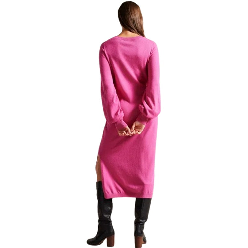 TED BAKER Essya Knit Midi Sweater Dress Small Size 1 Bright Pink Slouchy Tie NWT