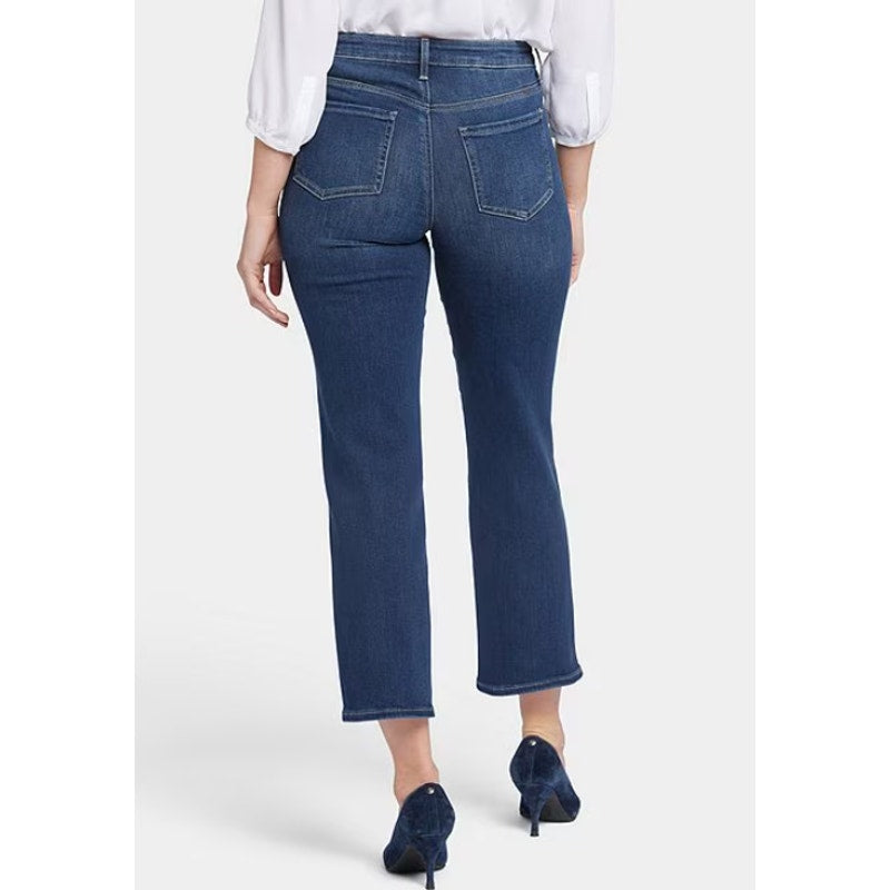 NYDJ Womens Straight Ankle Jeans Size 8 Blue Wonderland Relaxed NWT
