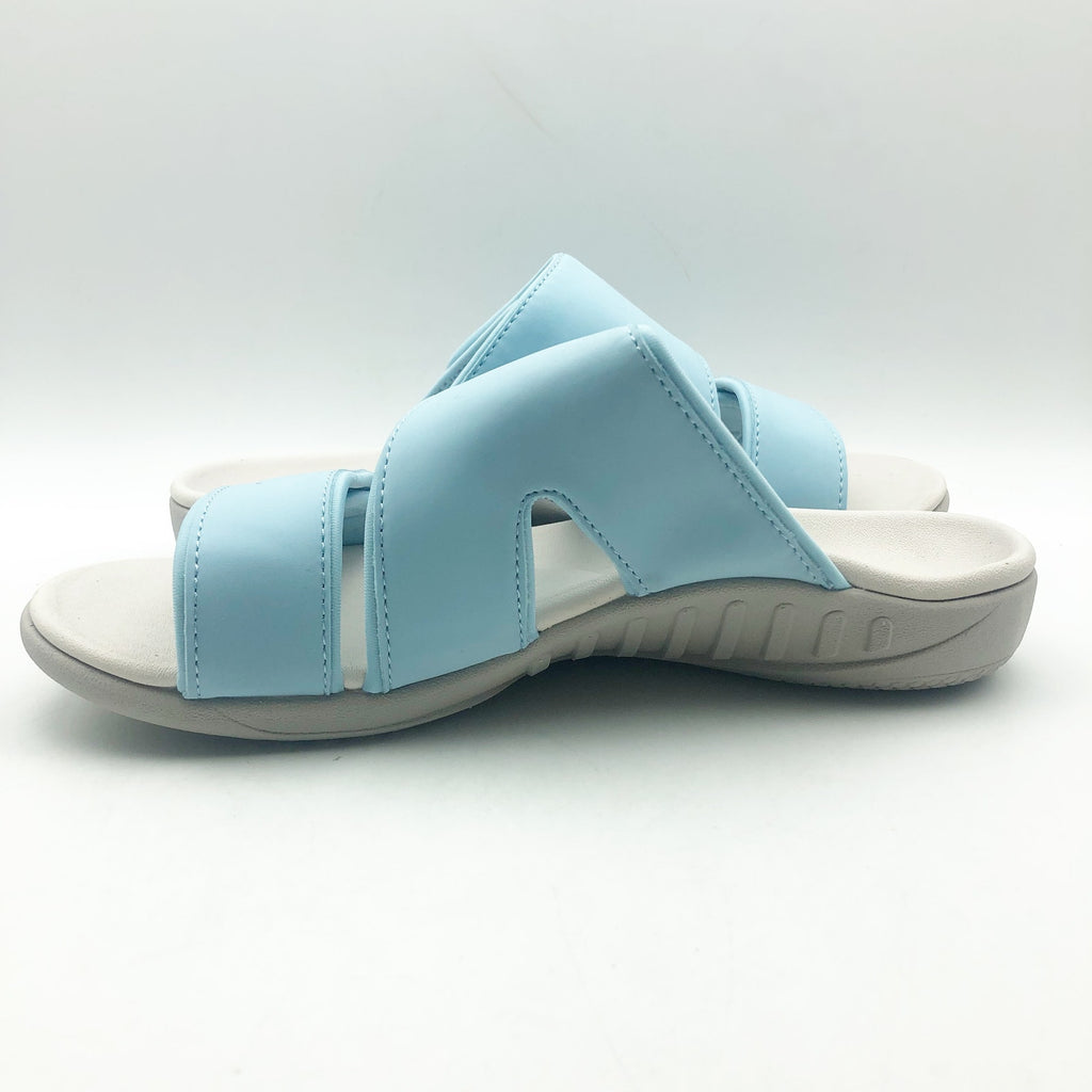 Spenco Womens KHOLO NUEVO Comfort Slide Sandals 8.5 Wide Cool Blue NWT