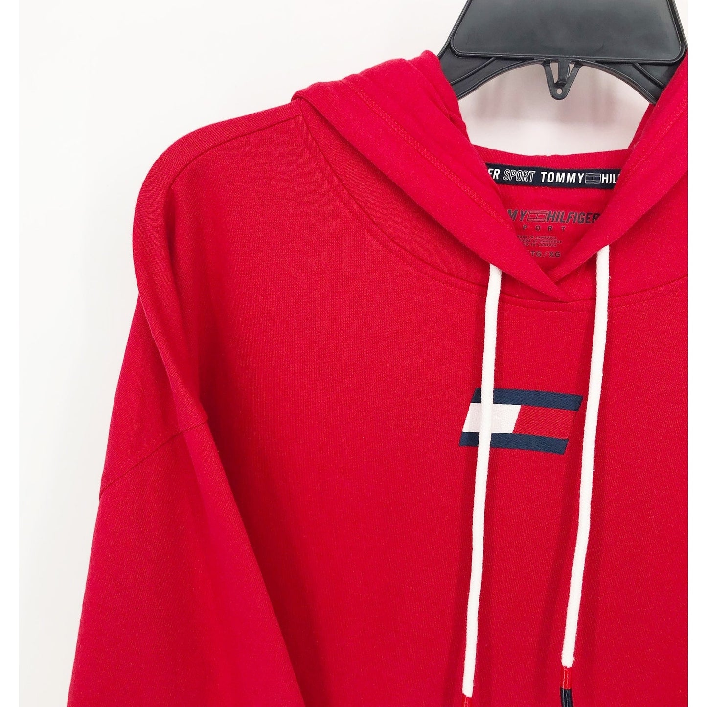 TOMMY HILFIGER SPORT Women's Logo Hoodie XL Red Sweatshirt Pullover NWT