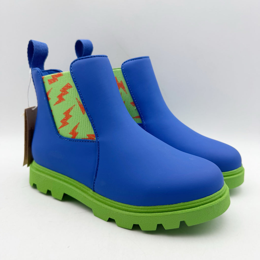 Native Boys Kensington Treklite Bloom Boots US 1 Blue Green Lightning Bolts NIB
