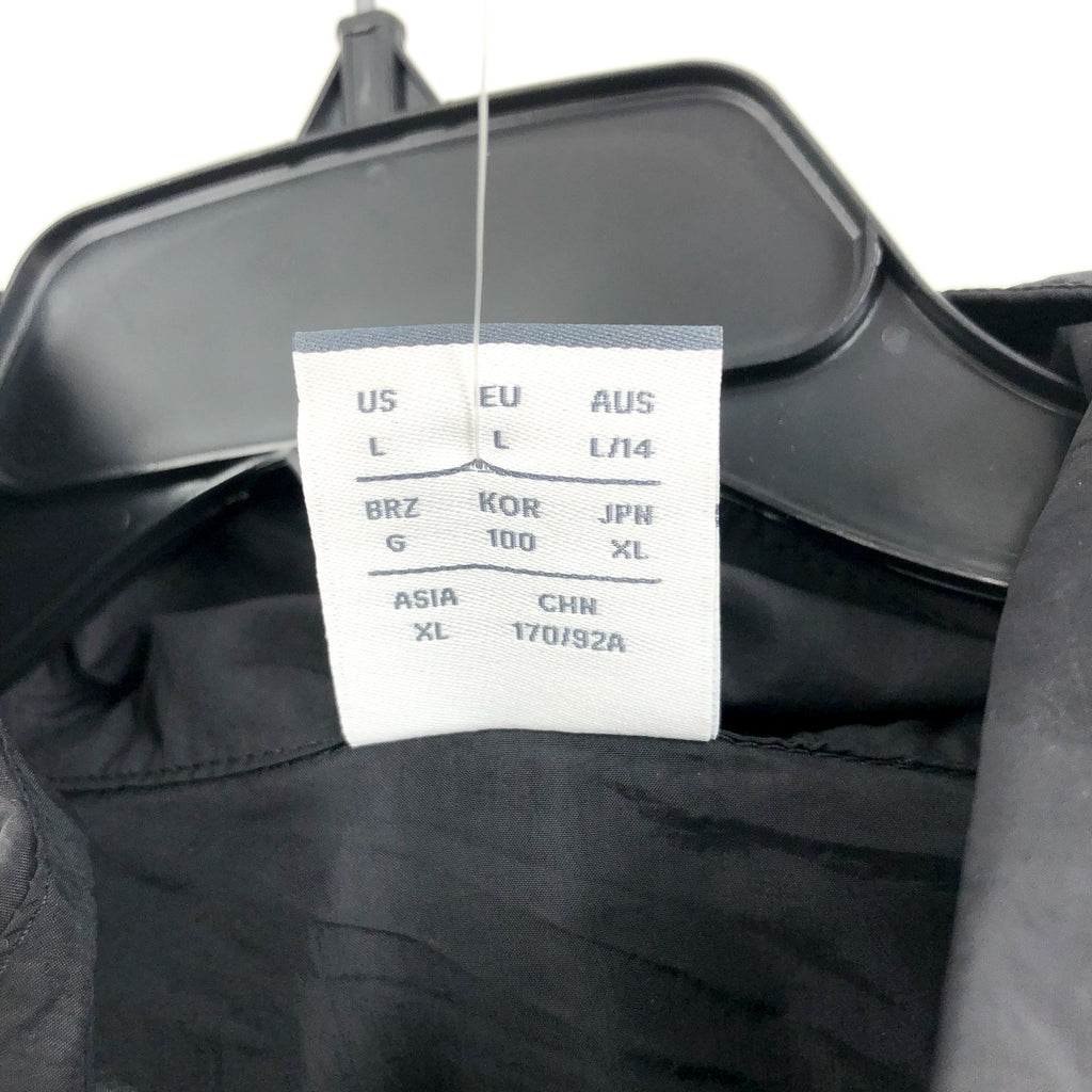 NEW BALANCE Women's Athletics Packable Jacket Large Black Hooded Lightweight NWT