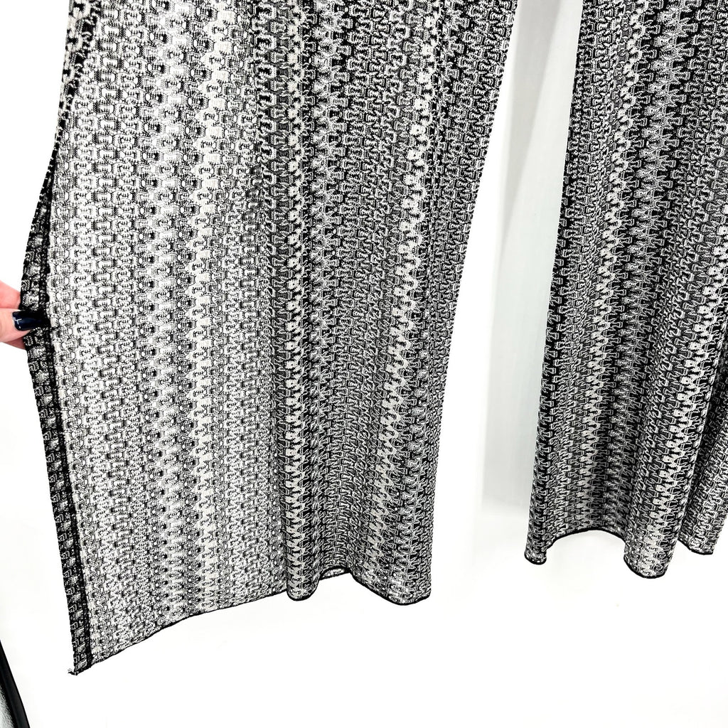 BECCA Women's Granite Bay Crochet Cover-Up Pants Medium Black Split-Leg NWT
