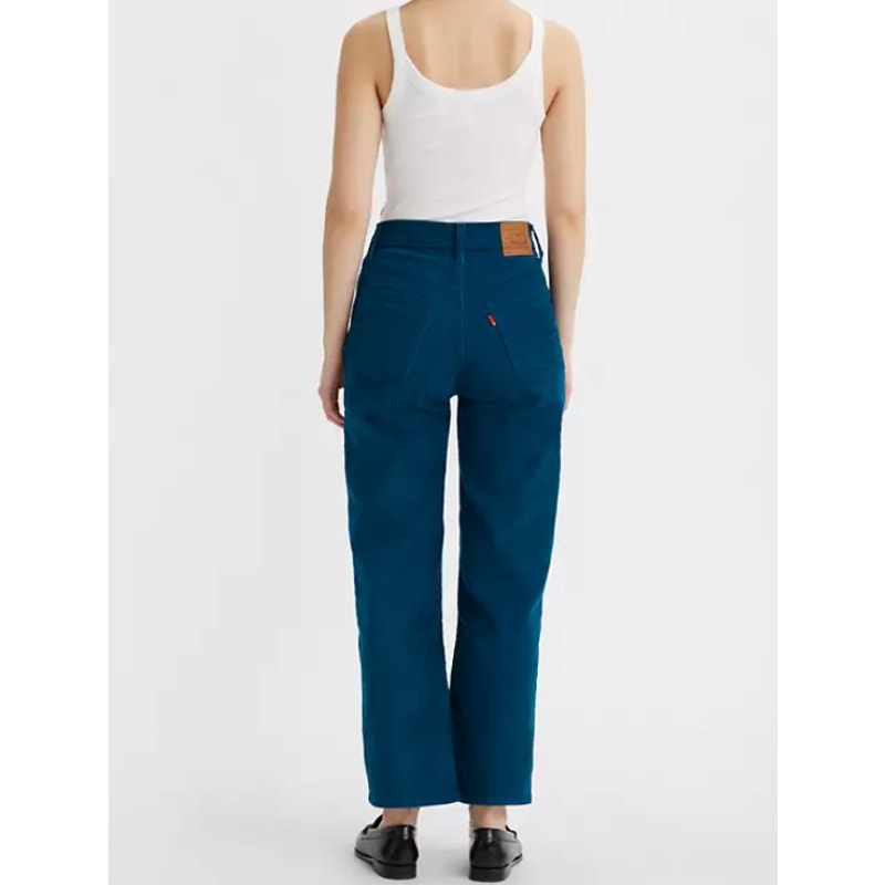 LEVI'S Ribcage Straight Ankle Corduroy Pants 29x27 US 8 Sea Blue 79755-0025 NWT