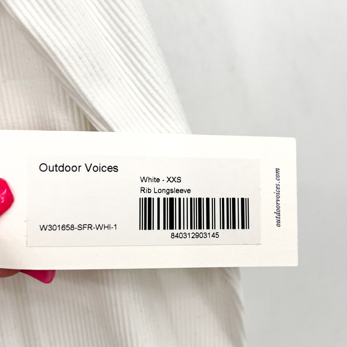 OUTDOOR VOICES Women's SuperForm Rib Long Sleeve Tee XXS White NWT