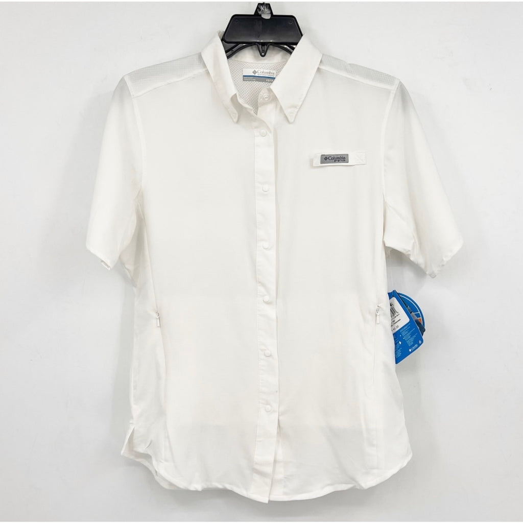 COLUMBIA Women's Tamiami II Short Sleeve Shirt XS White Sun Protection NWT