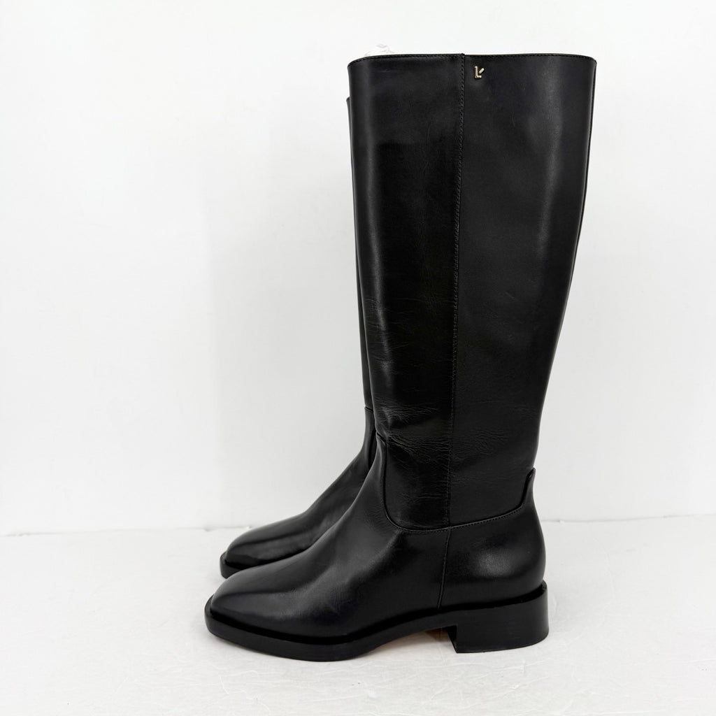 Larroudé Womens Anne Knee High Boots US 7.5 EU 38.5 Black Napa Leather NIB