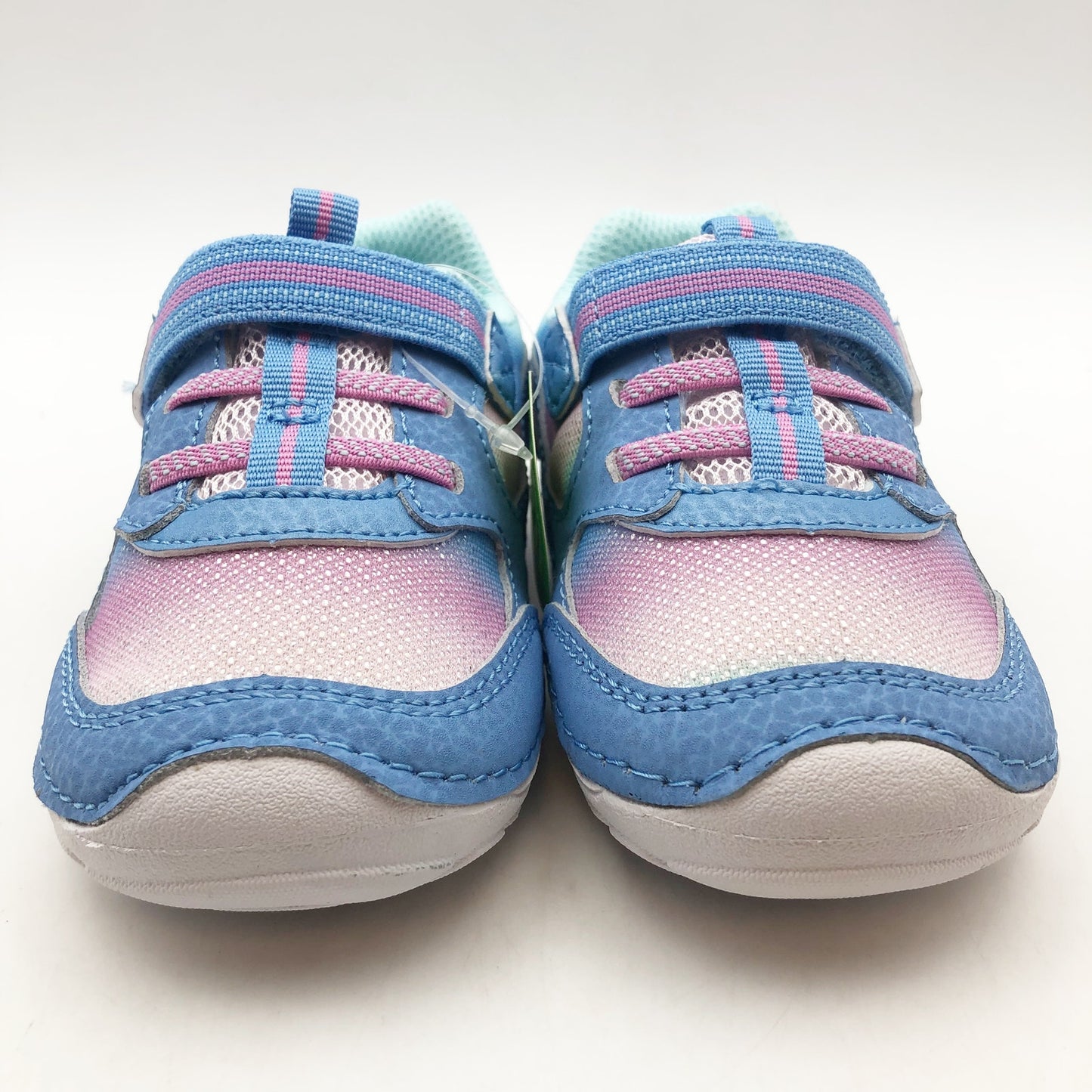 Stride Rite SM Turbo Girls Sneaker Size 5.5 Blue Pink White Kids Shoe NIB