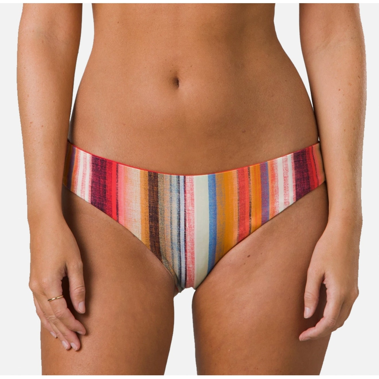 PRANA Women's Gemma Reversible Bikini Bottom Small Multi Baja Stripe UPF 50+ NWT