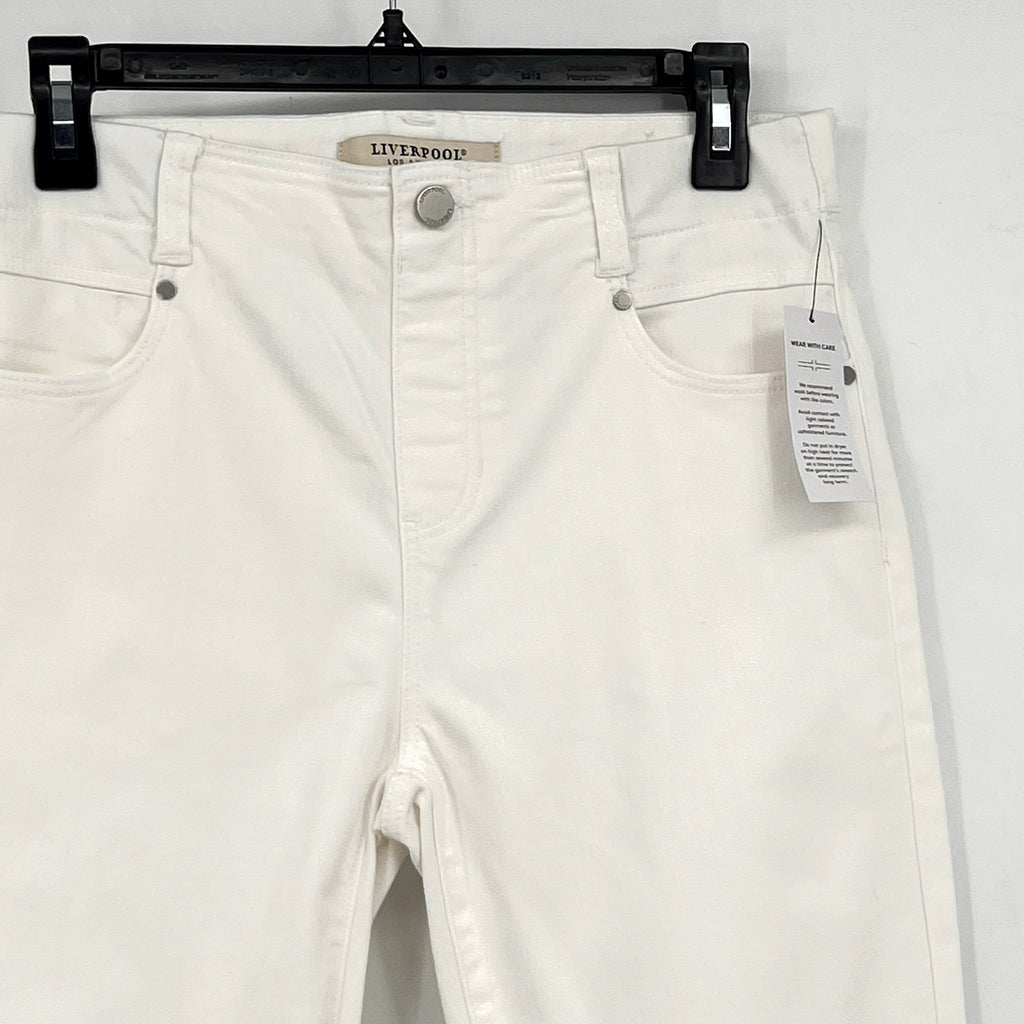 LIVERPOOL Women's The Gia Glider Crop Flare Jeans Size 4/27 Bright White NWT