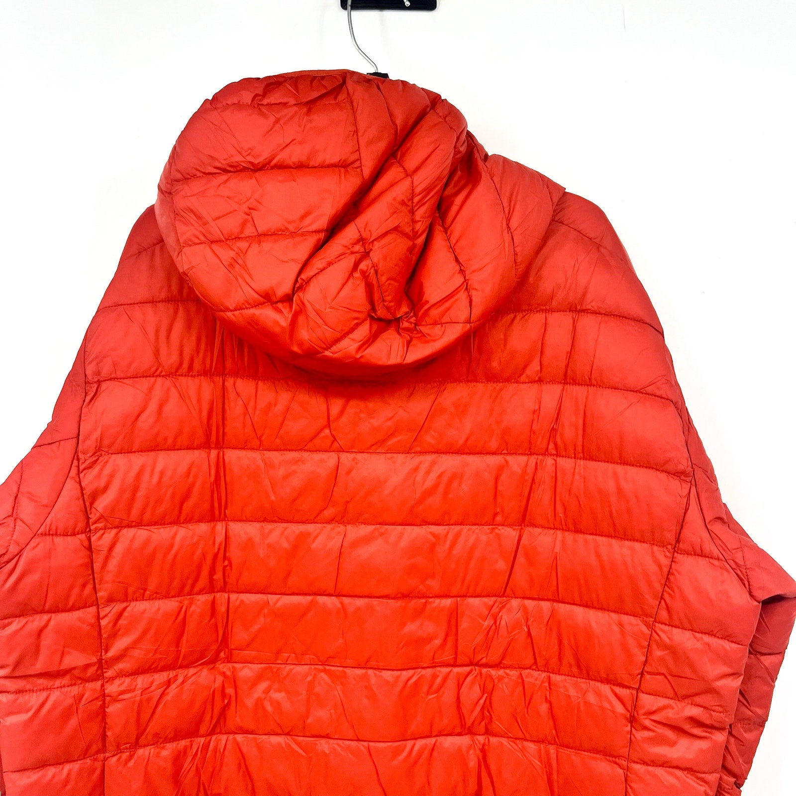 TSLA Mens Ascent Puffer Jacket Large Orange Red Lightweight Packable NWOT