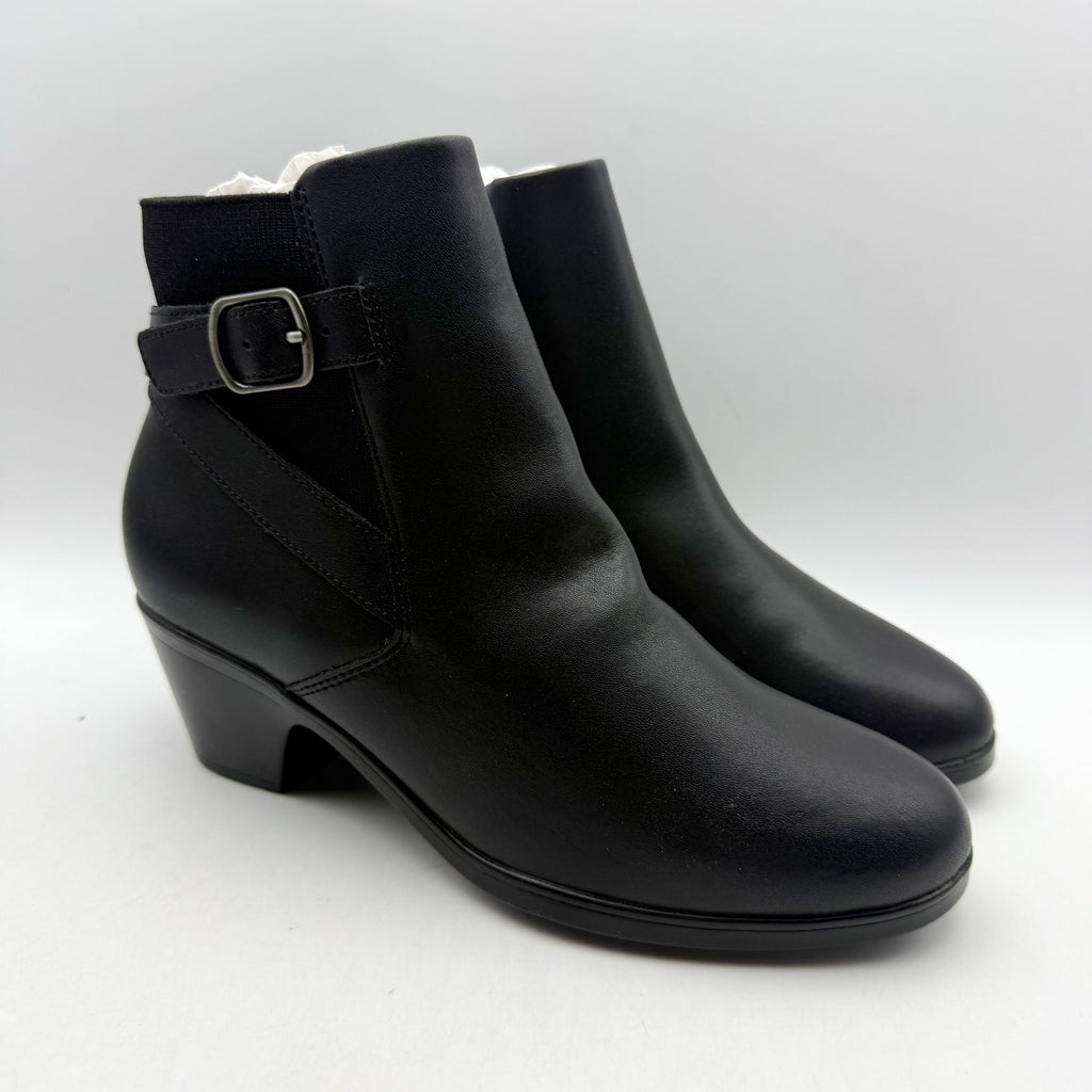 Clarks Womens Emily2 Lux Ankle Boots Size 8.5 EU 39.5 Black Leather Booties NIB