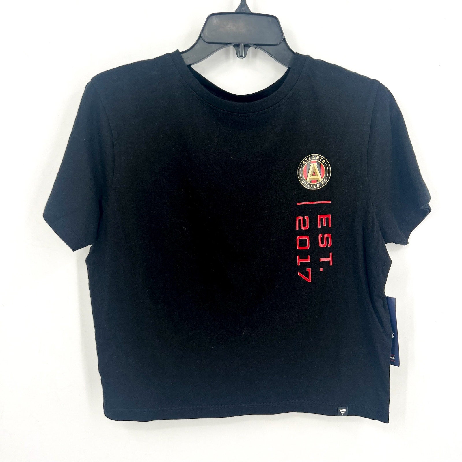 FANATICS Womens Atlanta United FC Chip Pass T-shirt Medium Black Cropped NWT