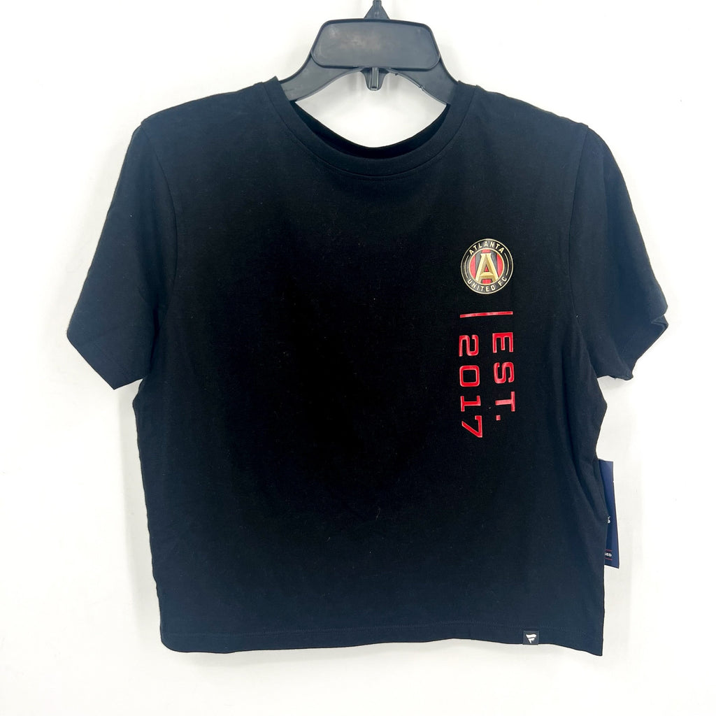 FANATICS Womens Atlanta United FC Chip Pass T-shirt Medium Black Cropped NWT