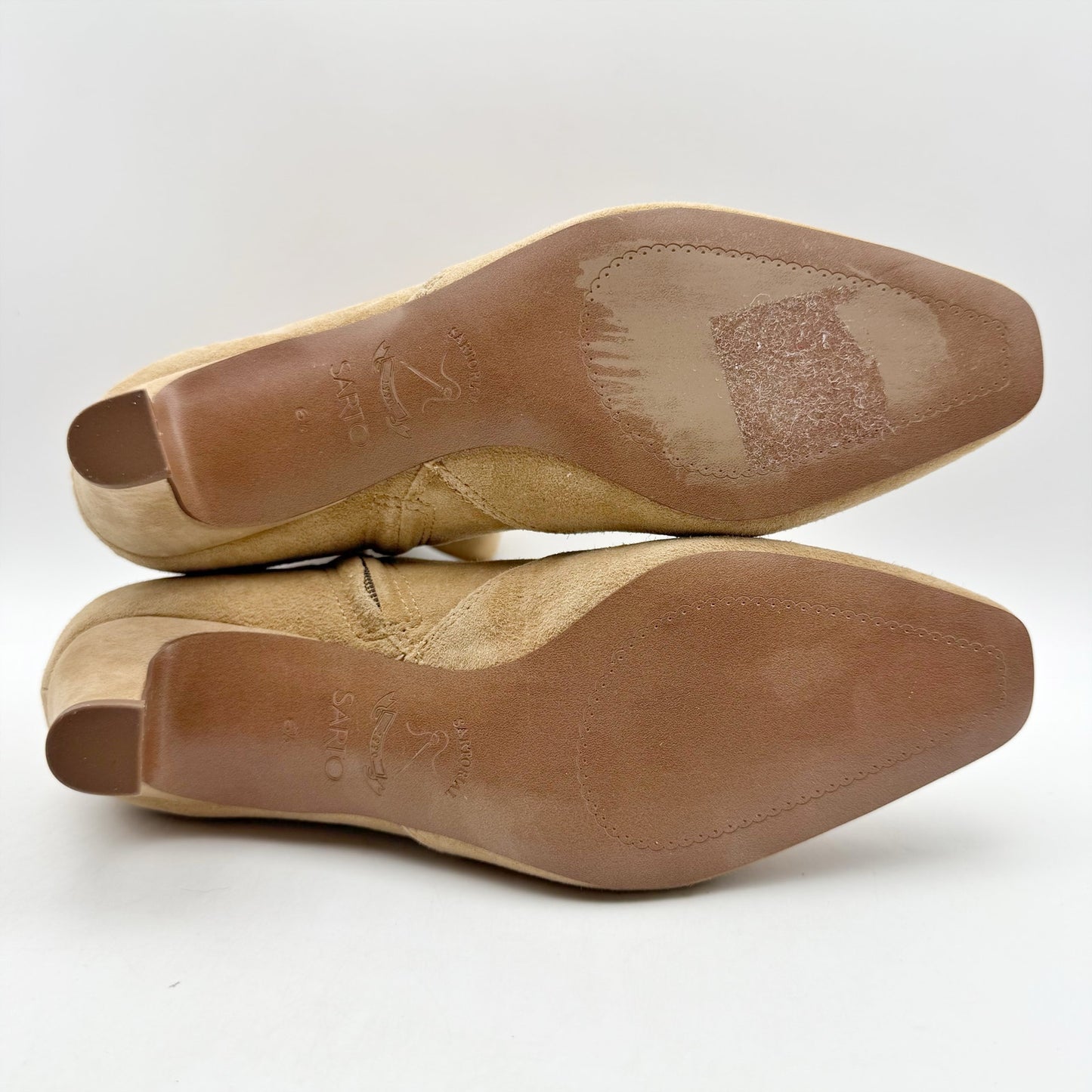 Franco Sarto Womens Alexandria Heeled Ankle Bootie US 6.5 M Brown Suede NWOB