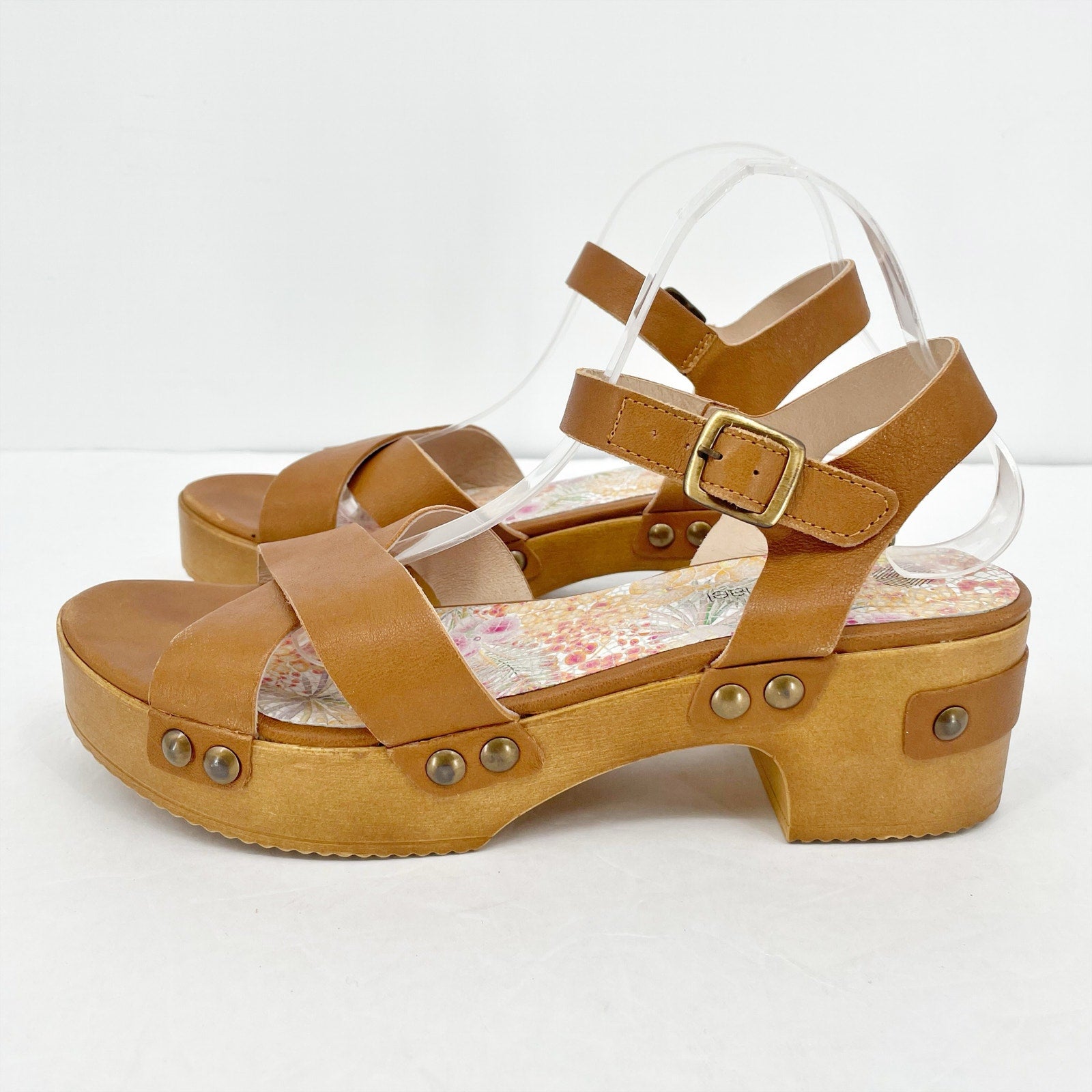 Eric Michael Womens Brooke Sandals EU 41 US 10-11M Brown Leather NIB