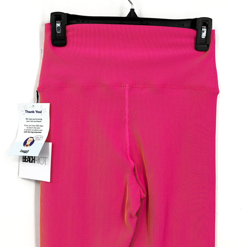 BEACH RIOT Women's Tayler Rib 7/8 Leggings Large Pink Sunset Two Tone NWT