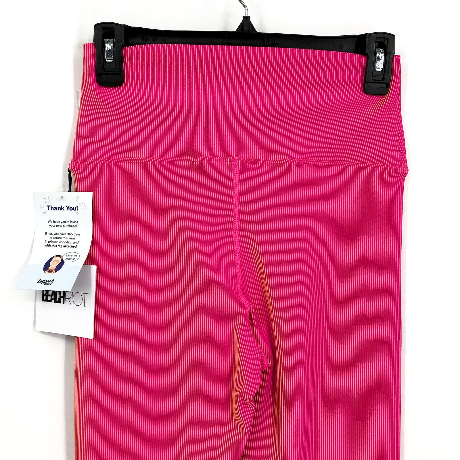 BEACH RIOT Women's Tayler Rib 7/8 Leggings Large Pink Sunset Two Tone NWT