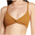 Good American Always Fits Twisted Bikini Top Size 2 MEDIUM Swim Bronze Brown NWT