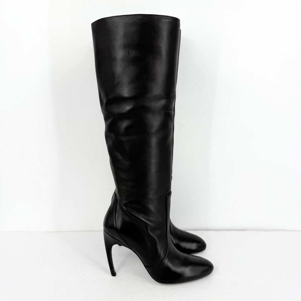 Stuart Weitzman Womens Luxecurve 100 Slouch Boots US 9B Black Leather NWOB