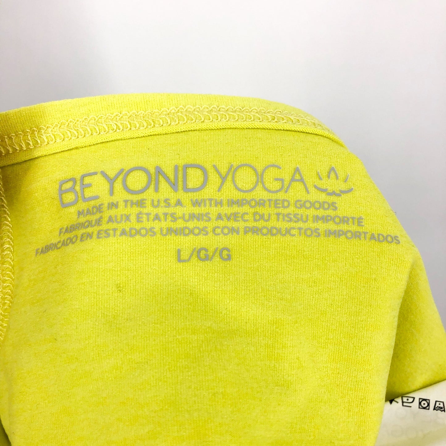 BEYOND YOGA Spacedye Slim Racerback Cropped Tank Large Neon Yellow NWT