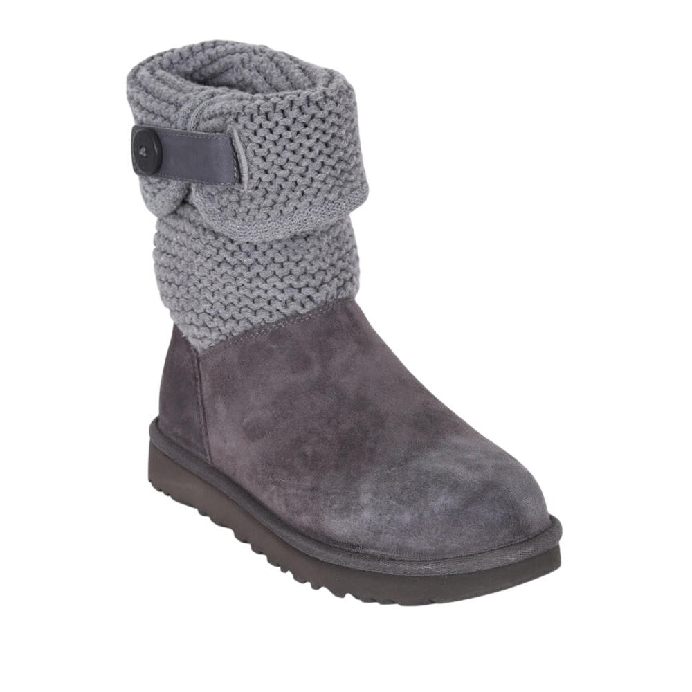 UGG Womens Shaina Mid Calf Boots US 5 EU 36 Gray Suede Knitted NWOB