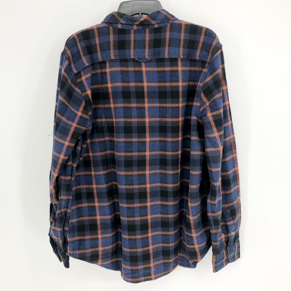 PRANA Women's Golden Canyon Flannel XL Rich Sapphire Blue Plaid Button Shirt NWT