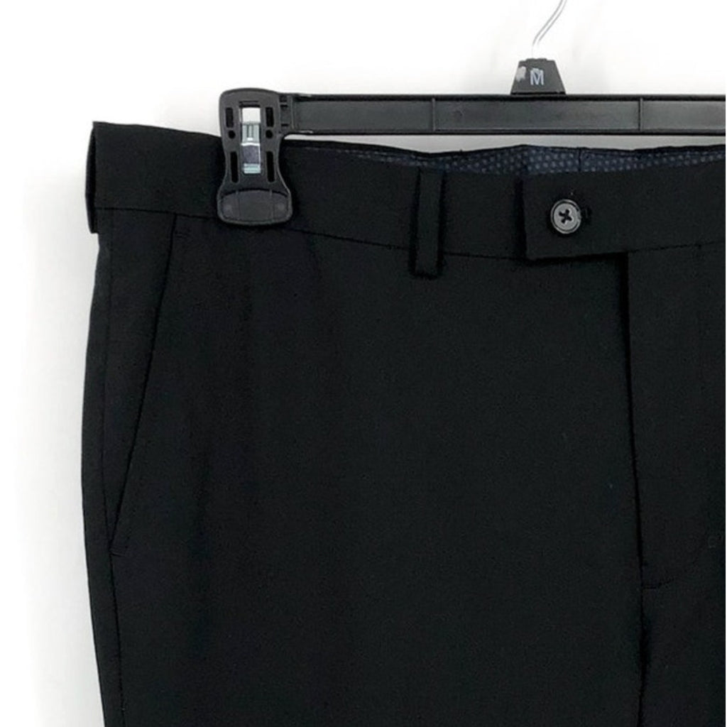 SAVILE ROW CO Men Brixton Suit Pants 38 x 34 Black Extra Trim Fit Trouser NEW