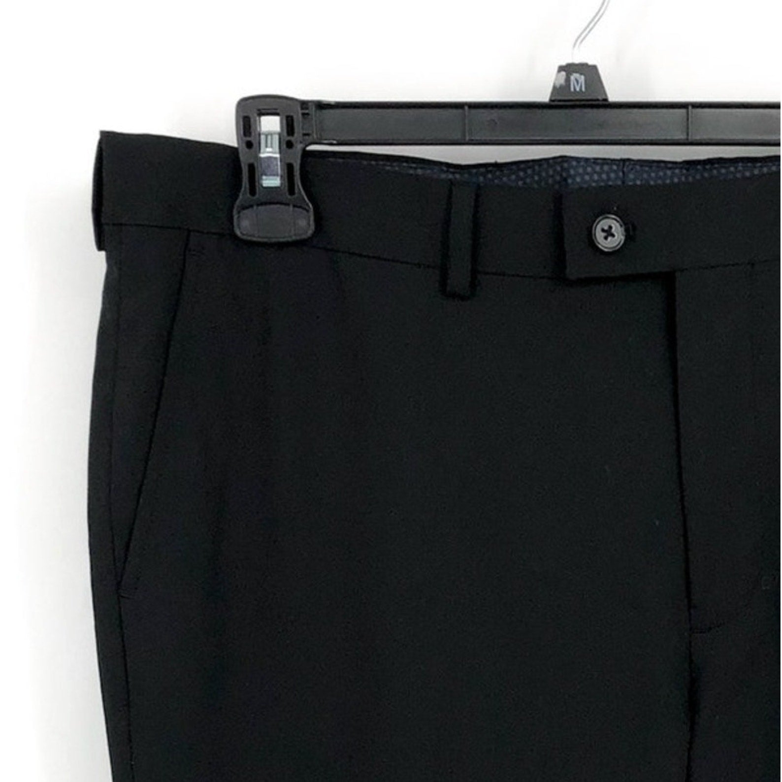 SAVILE ROW CO Men Brixton Suit Pants 38 x 34 Black Extra Trim Fit Trouser NEW
