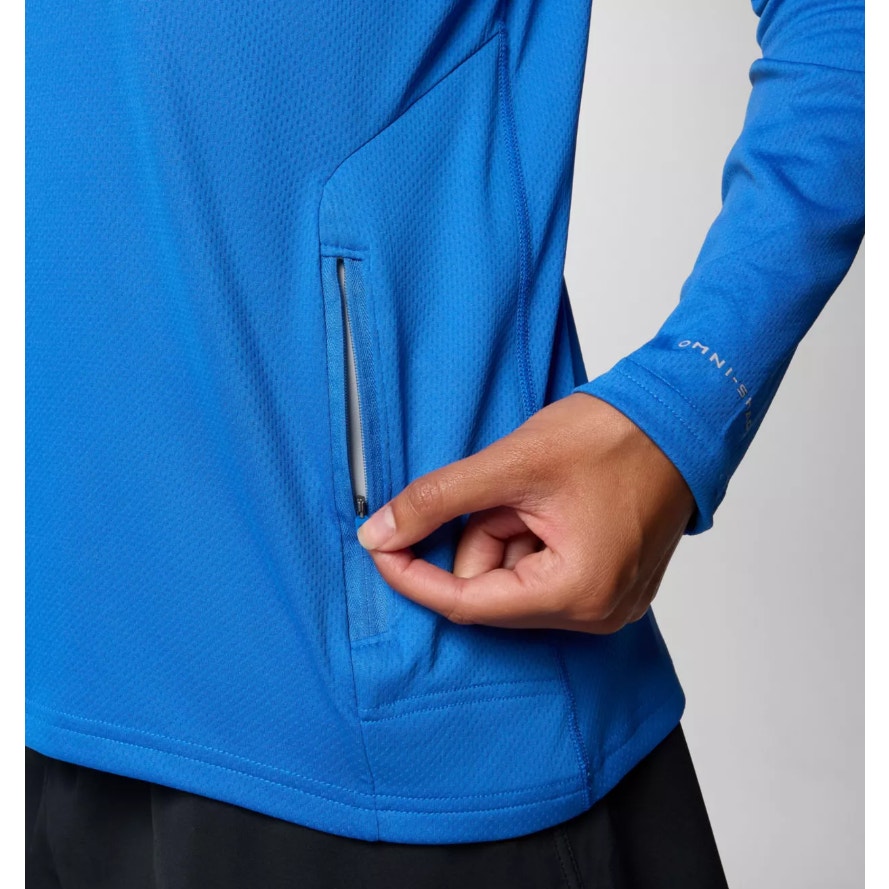 COLUMBIA Womens PFG Solar Stream Elite Hoodie XS Vivid Blue Long Sleeve NWT