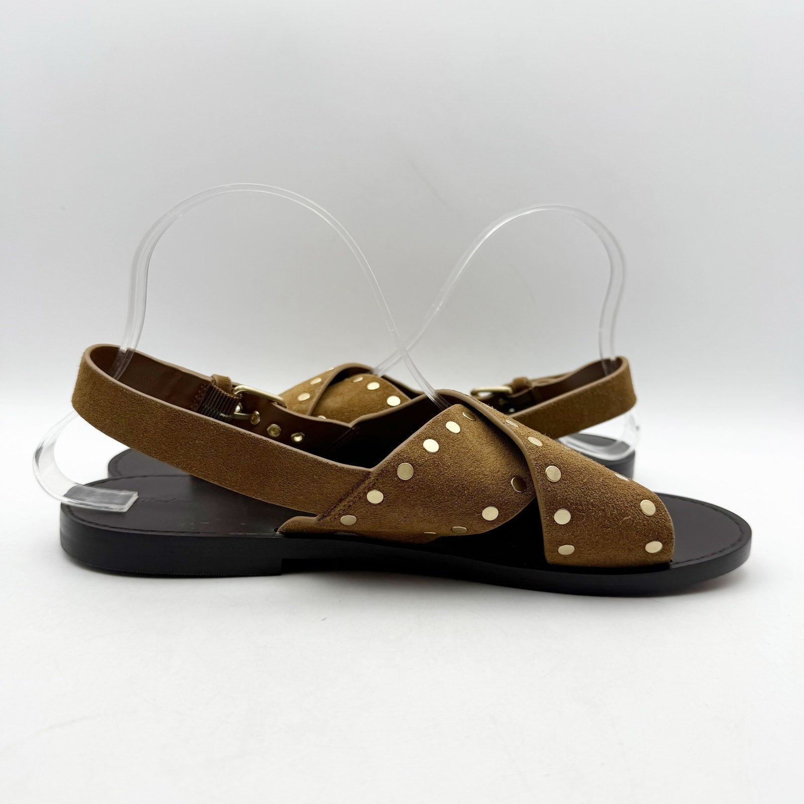 Madewell Womens Tuley Crossband Sandals US 9.5 M EU 39.5 Brown Leather NIB