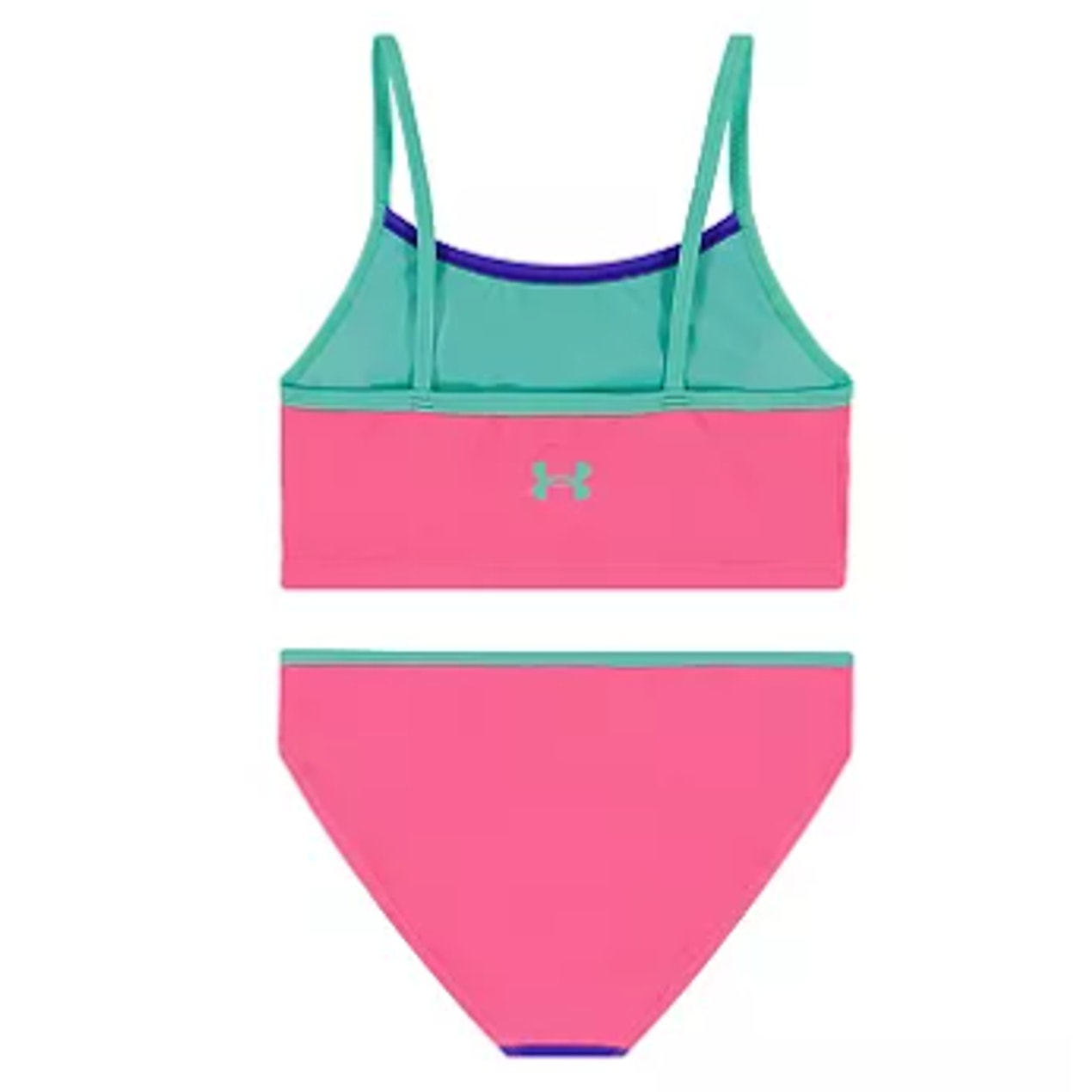UNDER ARMOUR Girls Tankini & Hipster Bikini Swimsuit Size 12 Pink Blue NWT
