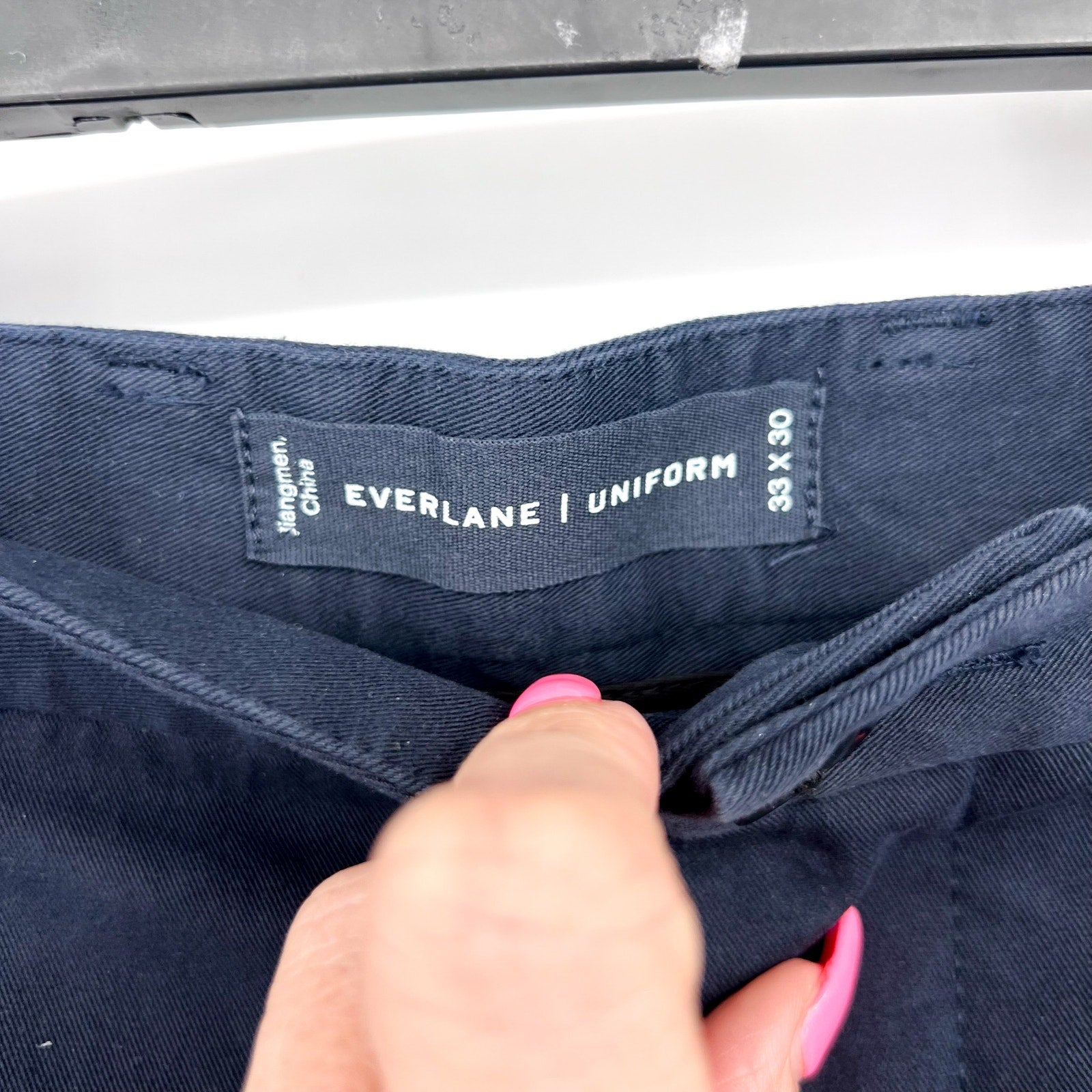 EVERLANE Men's Uniform Performance Chino 33x30 Navy Blue Slim Fit Pants NWT