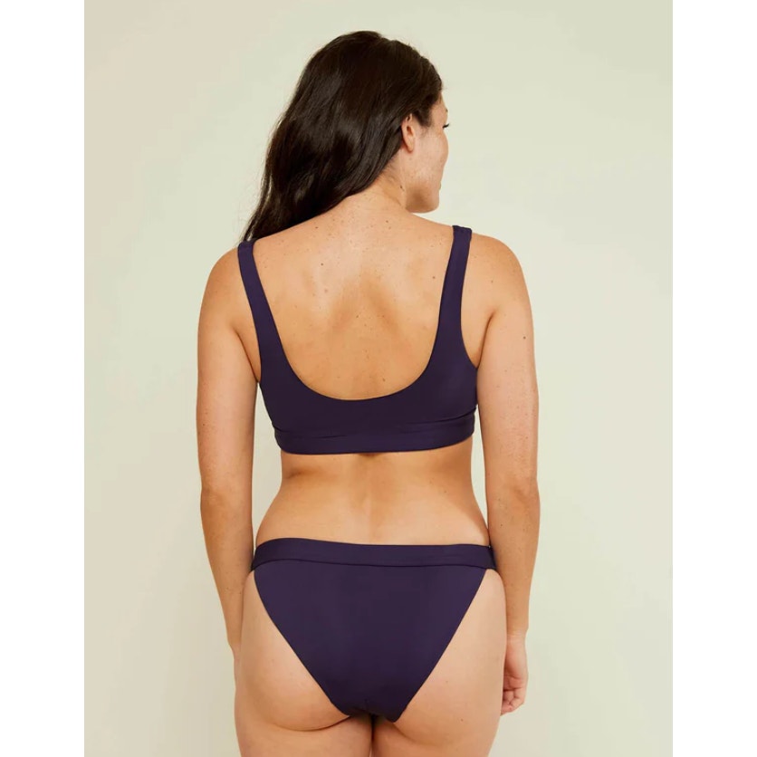 ANDIE SWIM Banded Cheeky Bikini Bottom XL US 16 Navy Blue NWT
