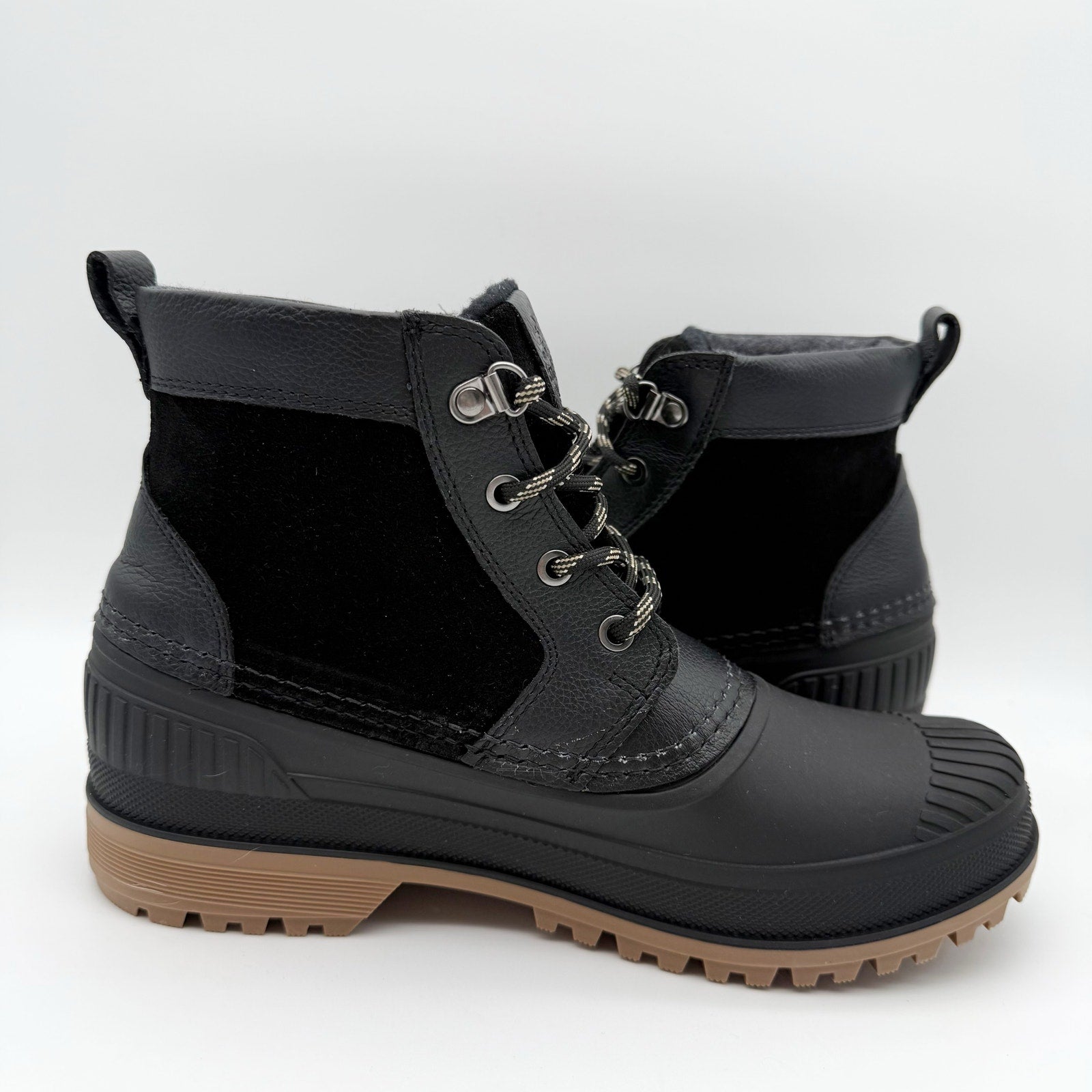 Kamik Mens Hemlock Lo Winter Boots US 8 Black Leather Waterproof Insulated NIB