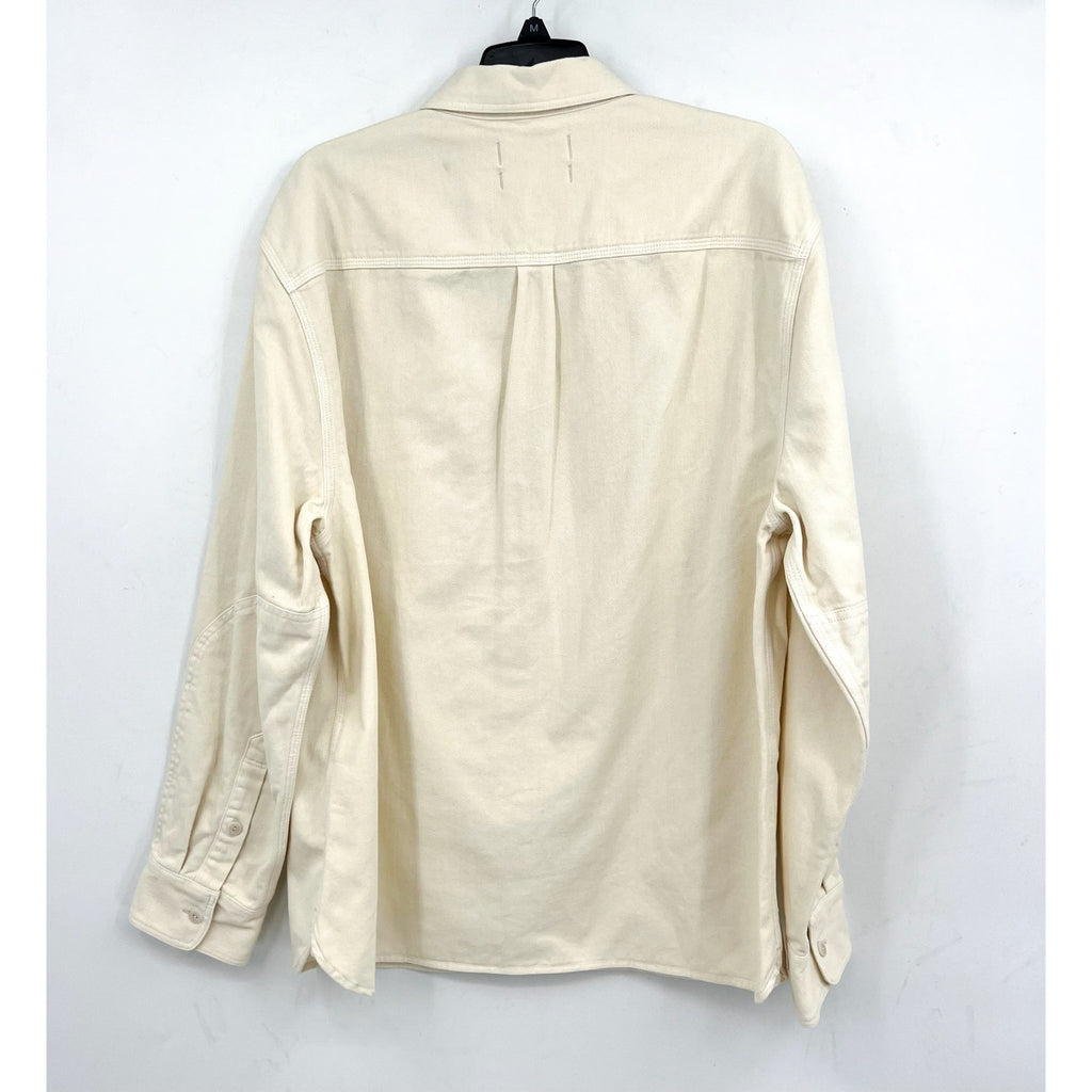 MADEWELL Men's Garment-Dyed Work Shirt Large Cream Long Sleeve NB643 NWT