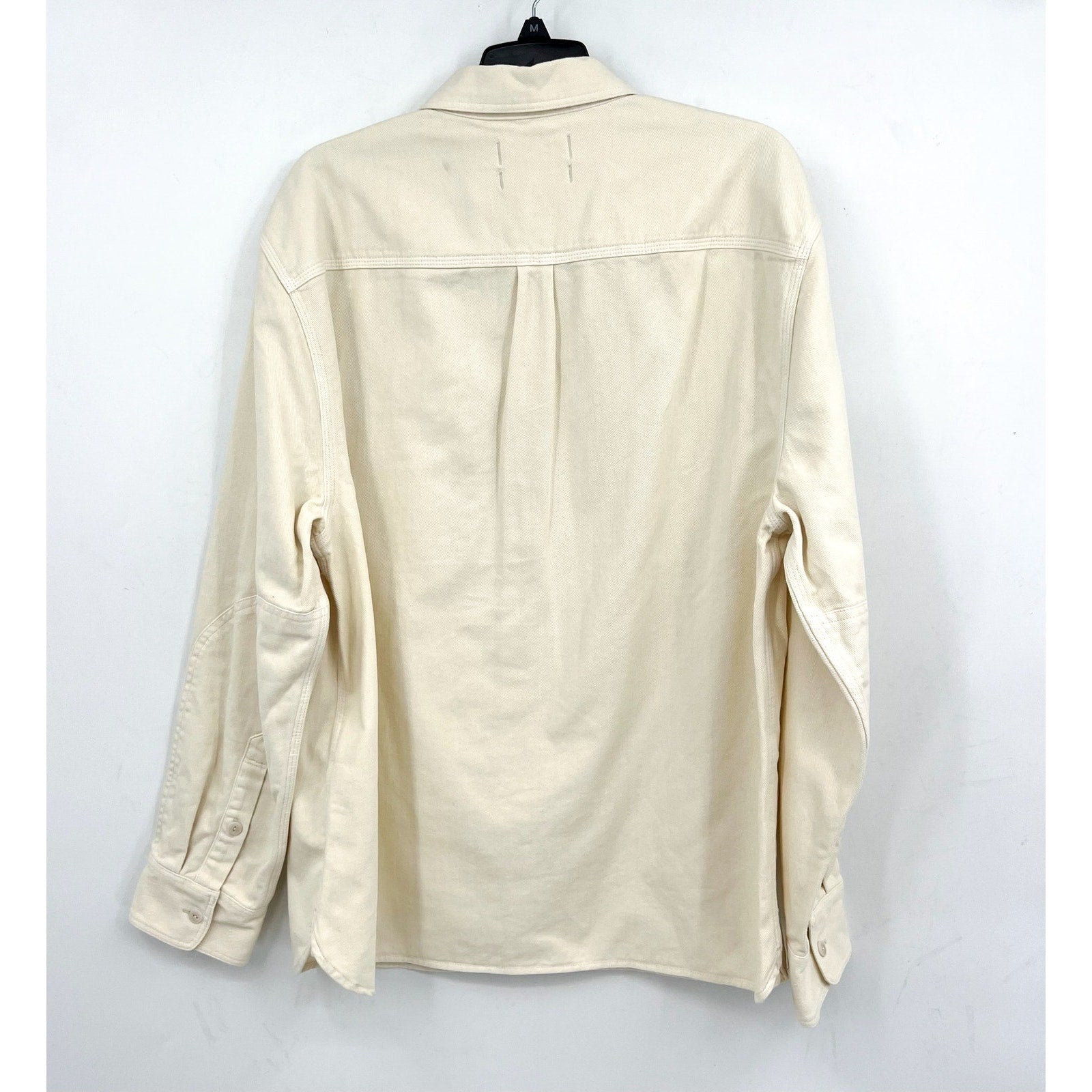 MADEWELL Men's Garment-Dyed Work Shirt Large Cream Long Sleeve NB643 NWT