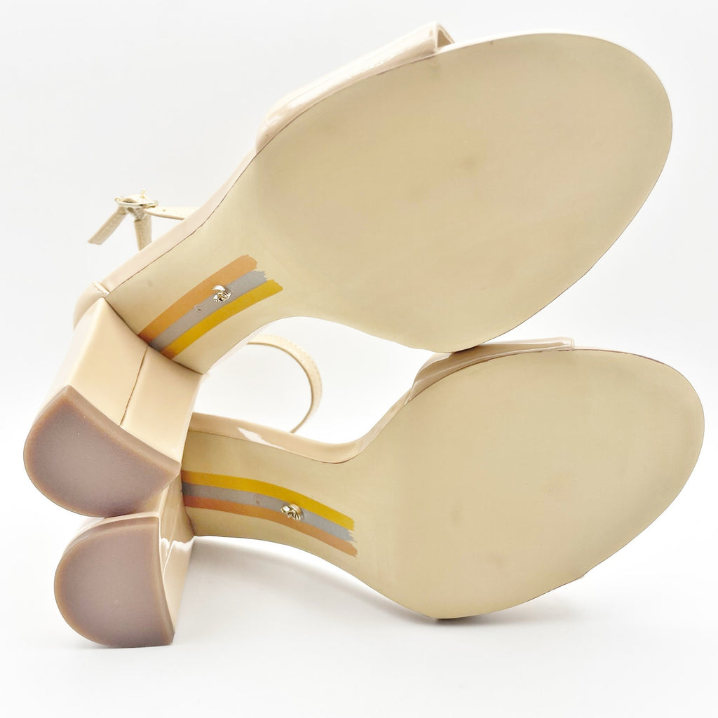 Sam Edelman Womens Robyn Heeled Sandal US 7.5 M EU 38 Beige Leather NIB