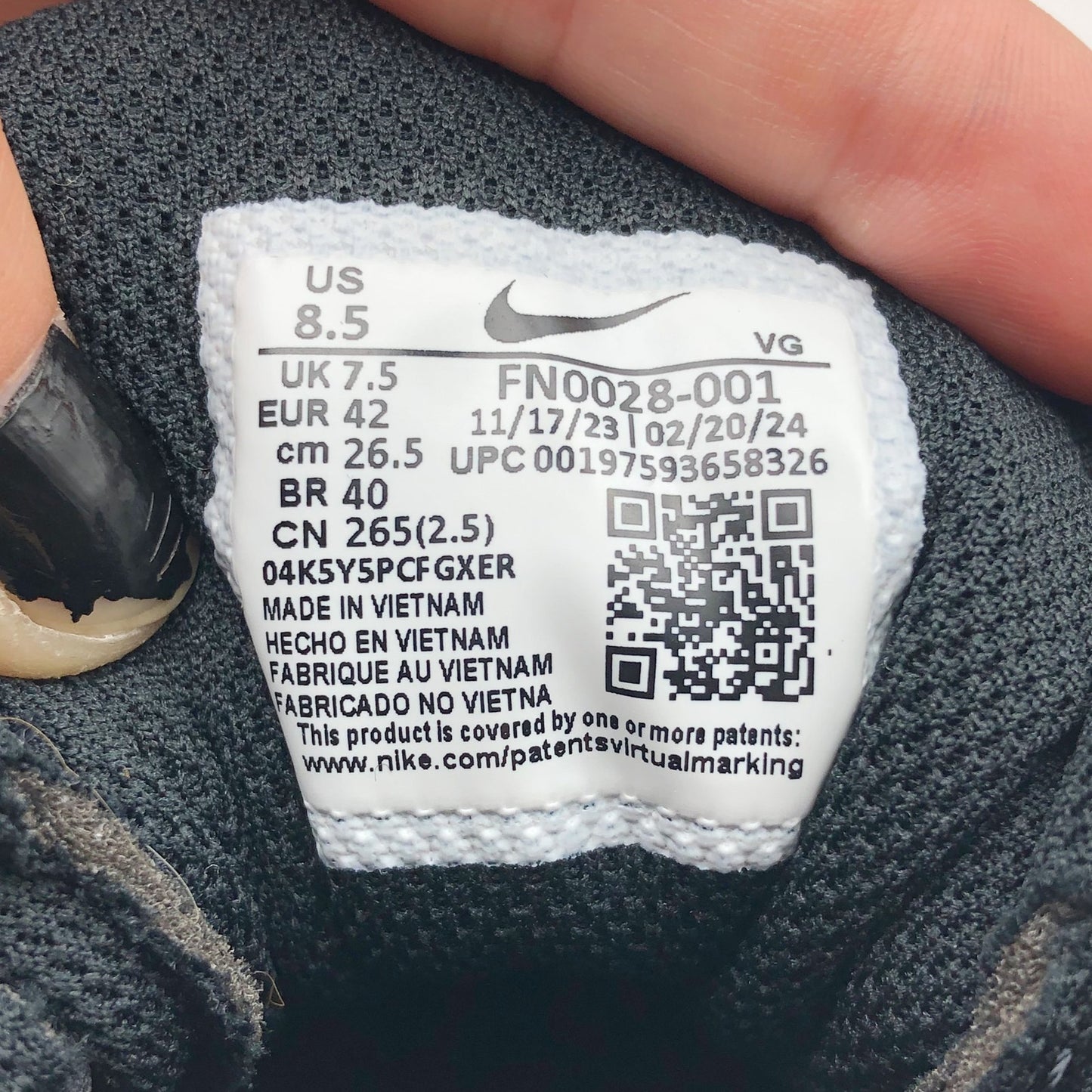 Nike Men's Alpha Menace 4 Shark Football Cleats Size 8.5 Black Grey White NWOB