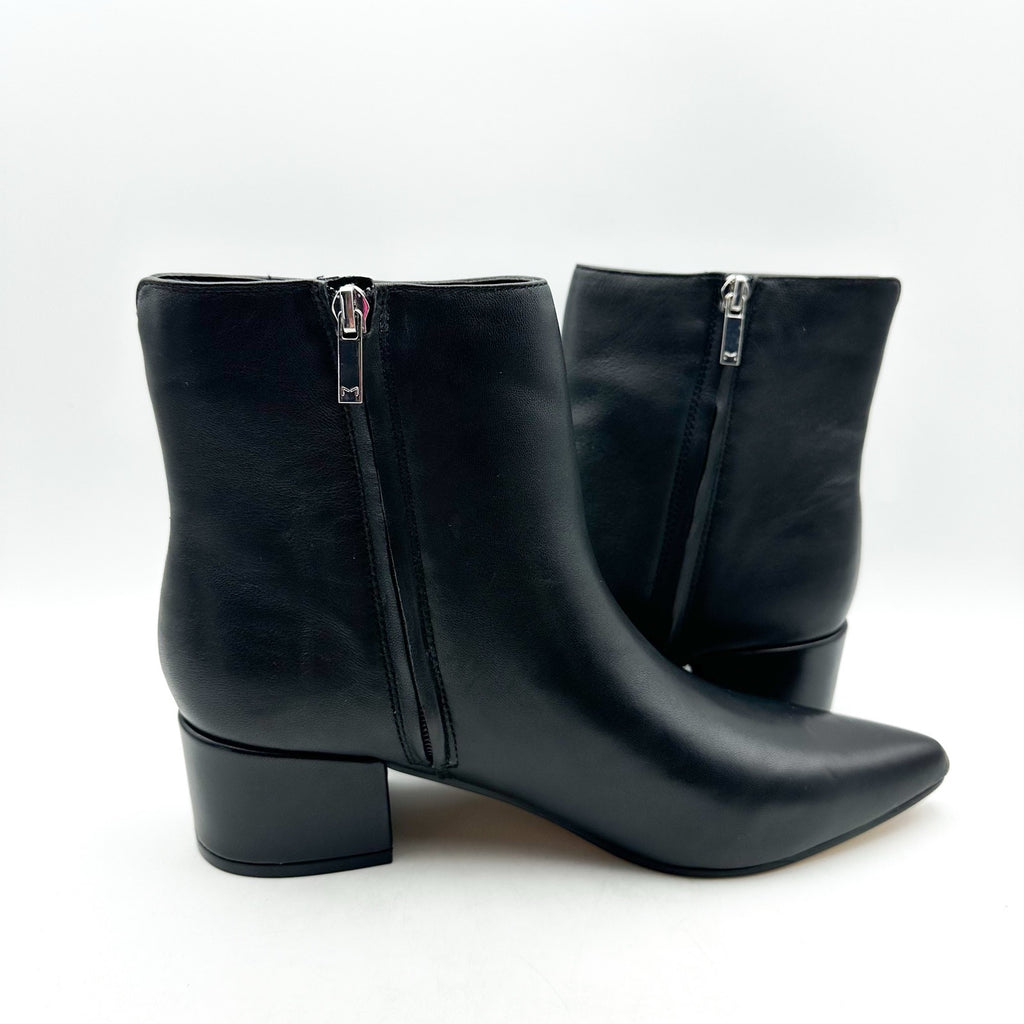 Marc Fisher LTD Womens Leonna Ankle Boots Size 8.5 M Black Leather Heels NWOB