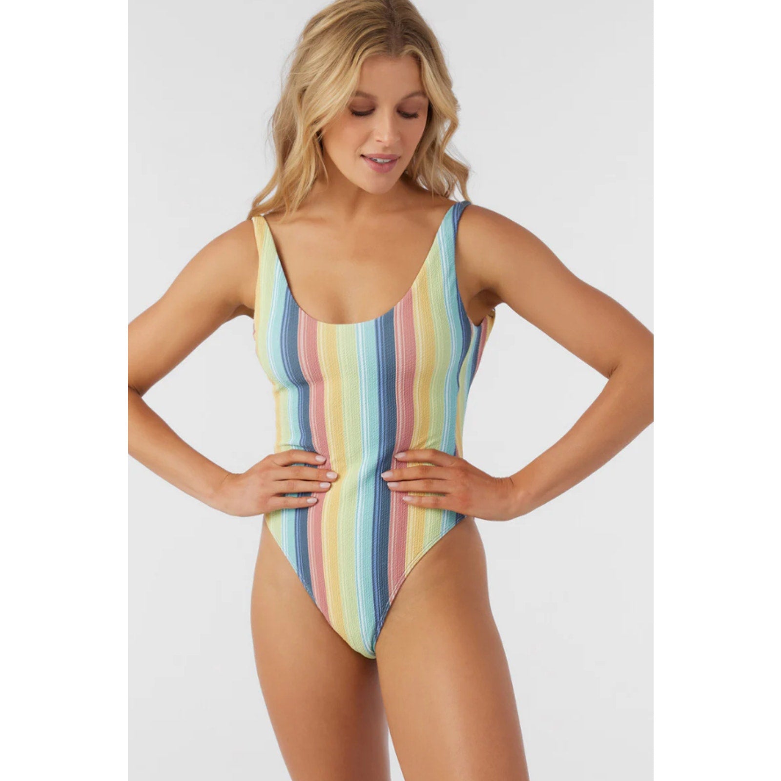 O'NEILL Women's North Shore One-Piece Swimsuit XL Multi Beach Bound Stripe NWT
