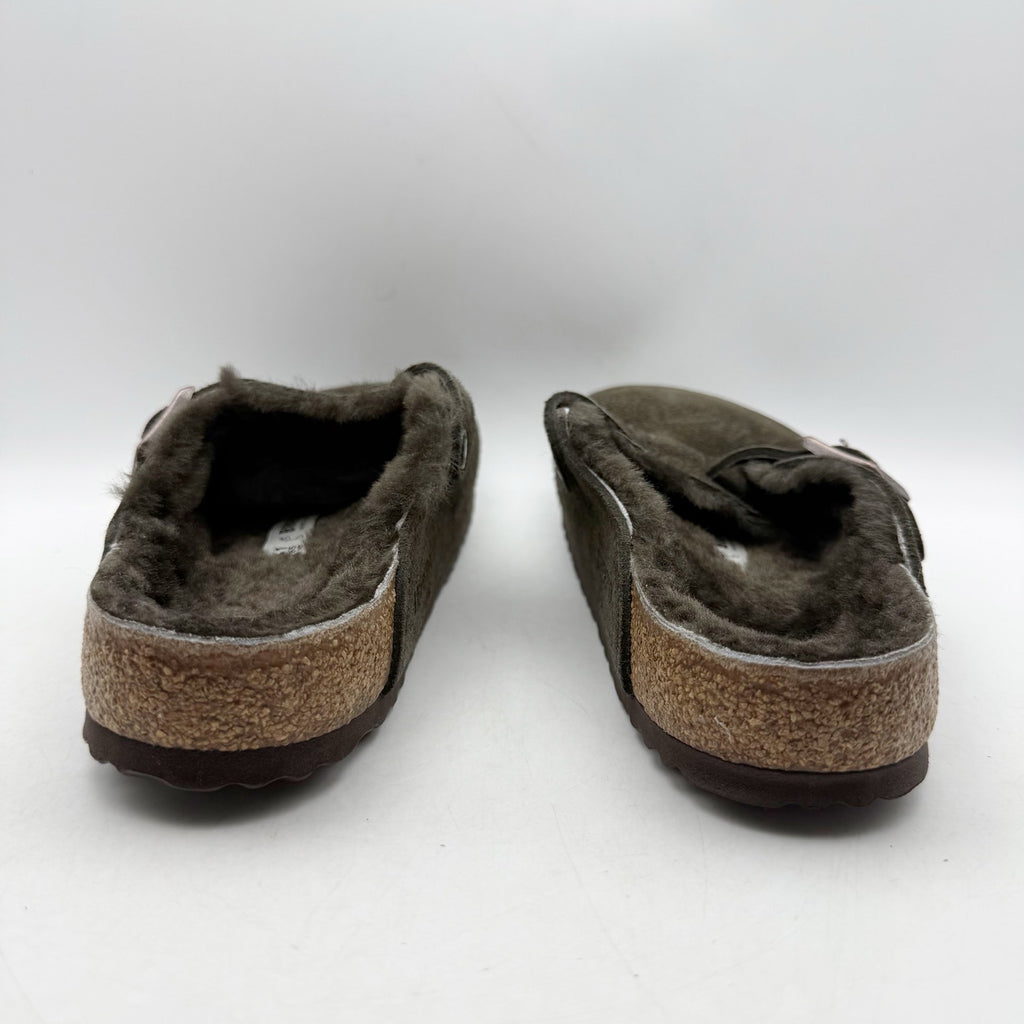 Birkenstock Boston Shearling Clogs EU 41 Womens 10 Mens 8 Mocha Brown Suede NWT