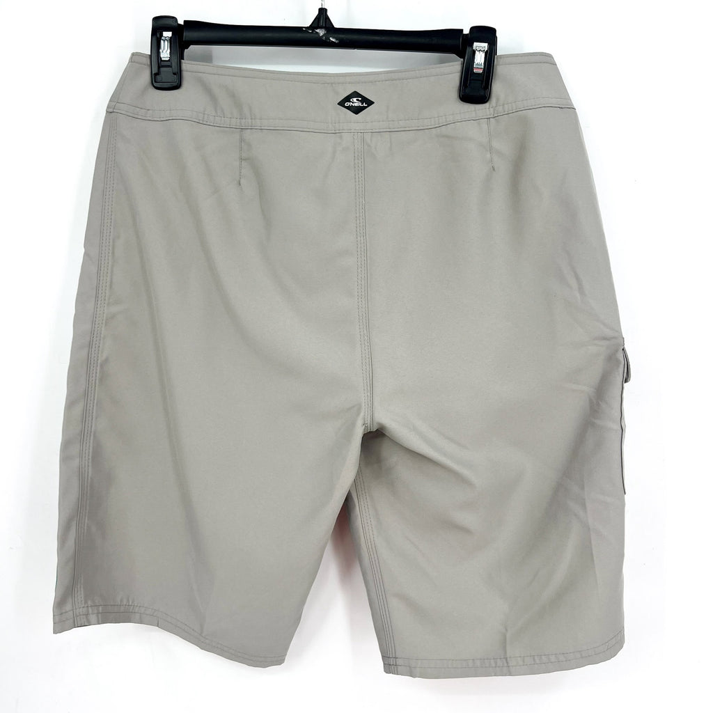 O'NEILL Mens Santa Cruz Solid 2.0 Boardshorts 30 Light Grey Drawstring NWT
